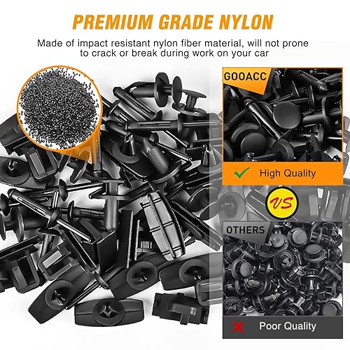 Miniatura 3 de GOOACC 60 piezas de clips de moldeo para guardabarros 68039280-AA, 55156429-AA, 6503598,6501559 repuesto para Jeep Wrangler Chrysler Ford GMC con 1