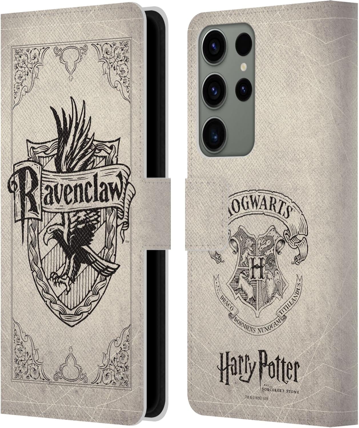 Head Case Designs Officially Licensed Harry Potter Ravenclaw Parchment Sorcerer's Stone I Leather Wallet Case Compatible with Samsung Galaxy S23 Ultra 5G