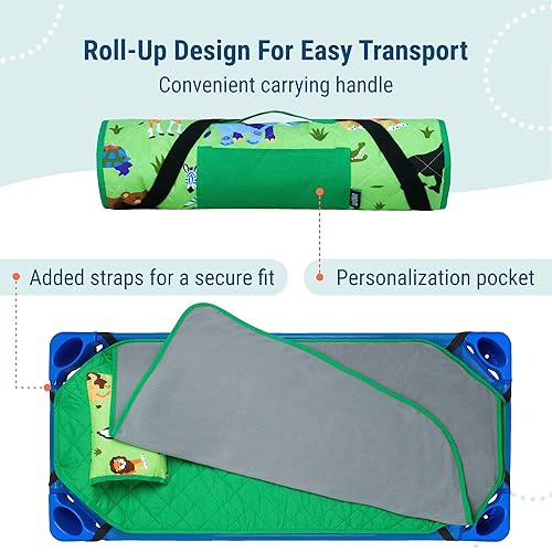 Miniatura 4 de Wildkin Tapete moderno para siesta con almohada reutilizable para niños y niñas, ideal para fiestas de pijamas en las primarias, fabricado con