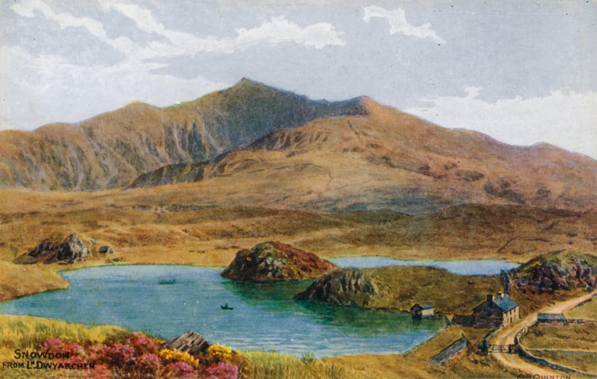 POSTERIIk Vintage Print Pop Art Landscape Artwork Snowdon From Ln Dwyarchen by Alfred Robert Quinton Art Prints for Office Home Decor 60x90cm