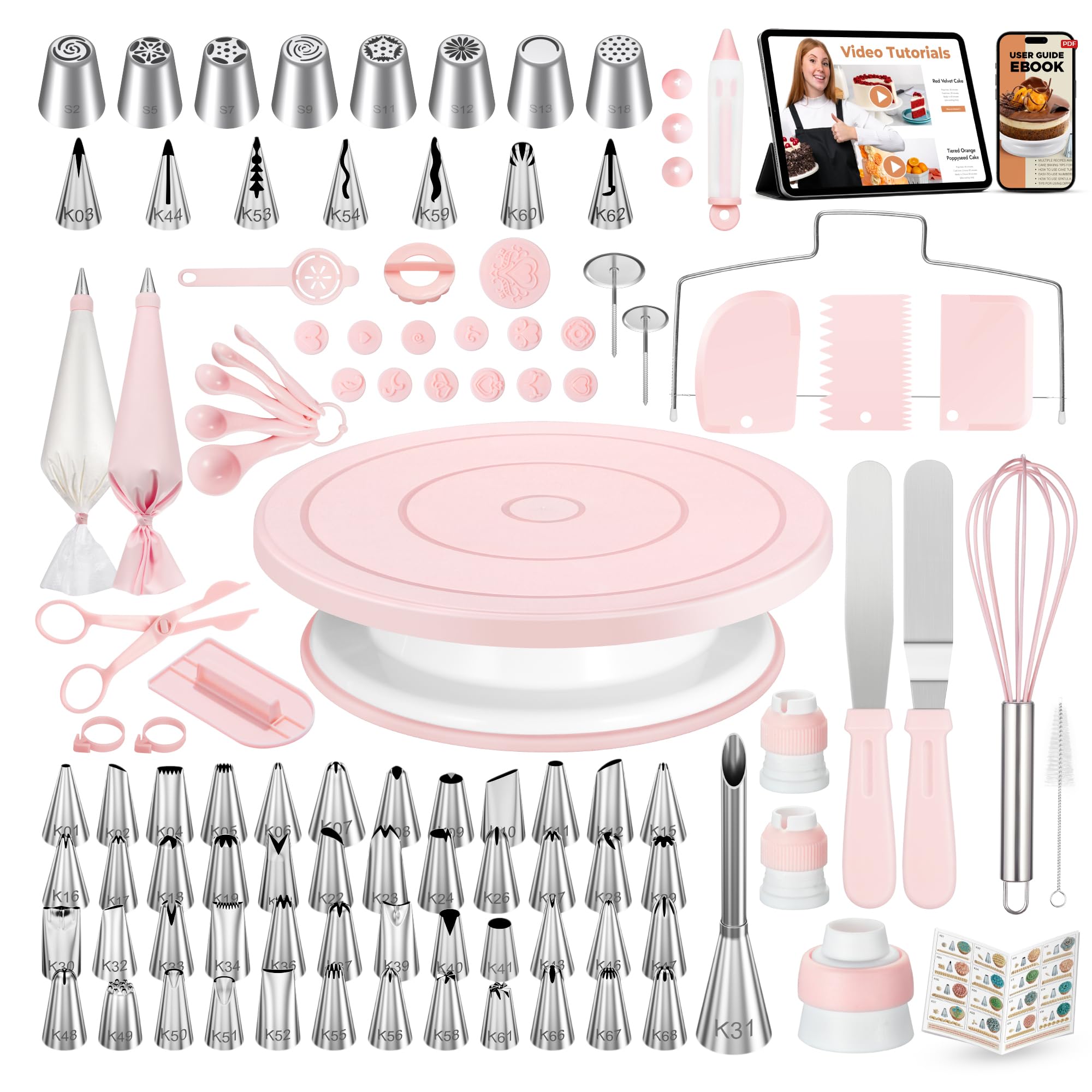 Kootek 158 Cake Decorating Kit Baking Supplies Tools for Beginners & Pros
