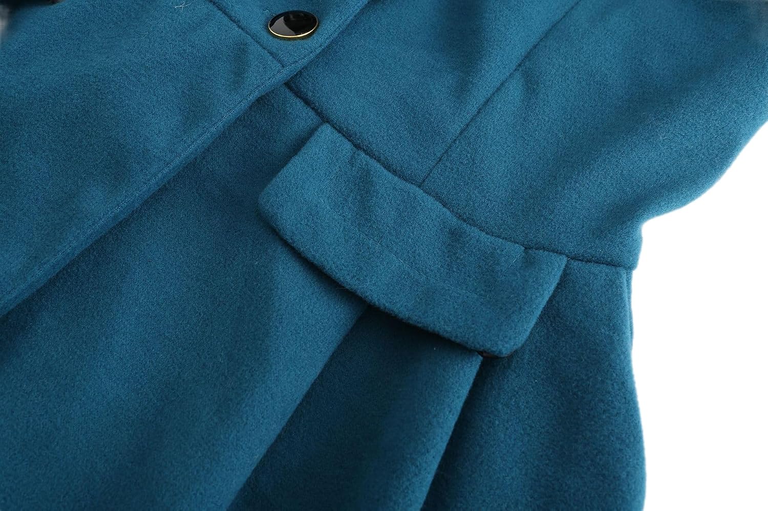TIAFORD Women's Winter Warm Double Breasted Faux Fur Lapel Wool Trench Coat A-Line Mid-Length Belted Peacoat Jackets