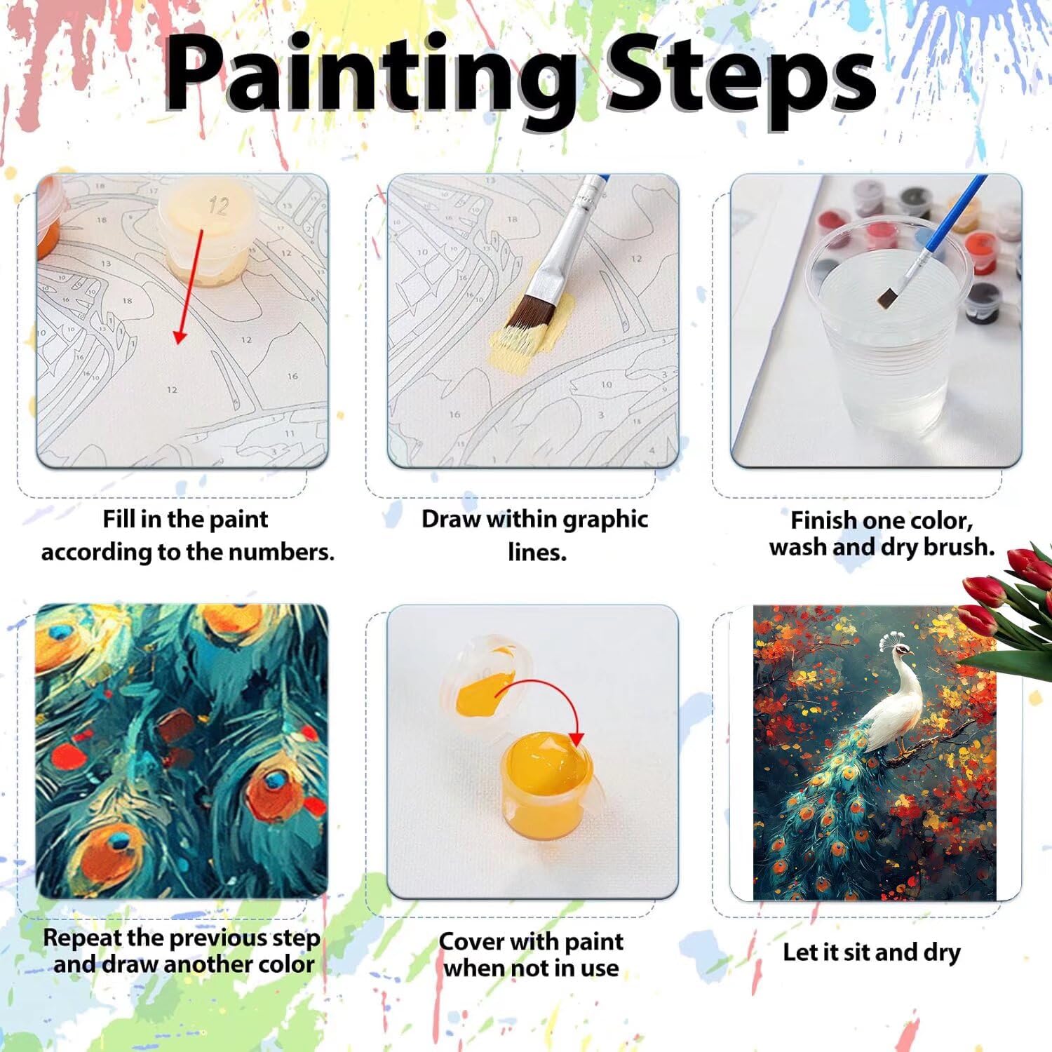 Pintar por Numeros Adultos pintar por numeros niños manualidades niños 10 años, DIY Pintar por Números de Pincel y Pintura acrílica Decoraciones para el Hogar Manualidades, sin Marco 60x80cm C-154