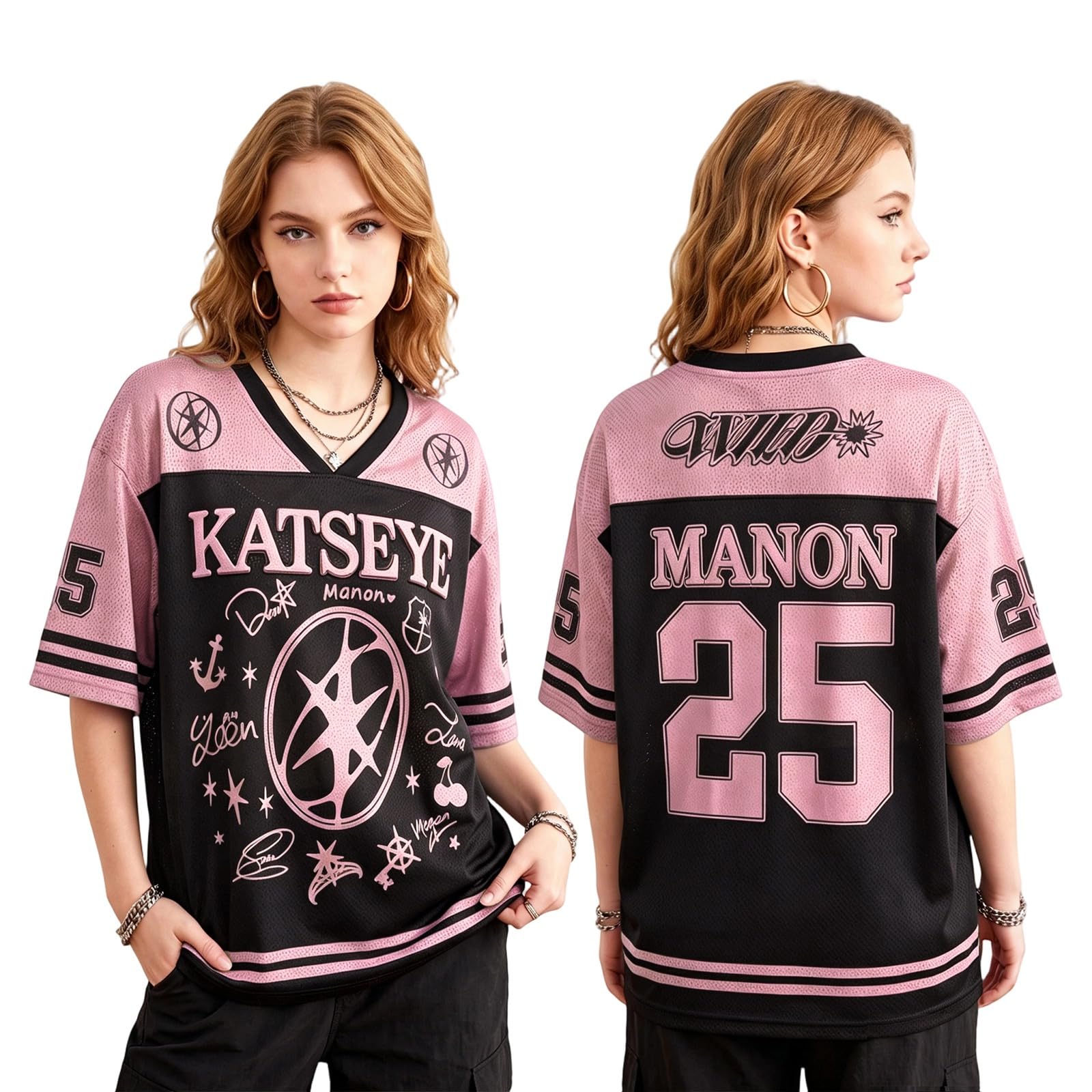 Katseye Jersey Tshirt Women K-Pop Music Concert Support The Wildworld Tour