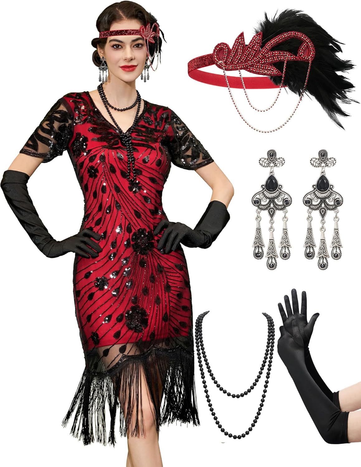 YESSA Flapper Dresses 1920s,Great Gatsby Dresses for Kuwait