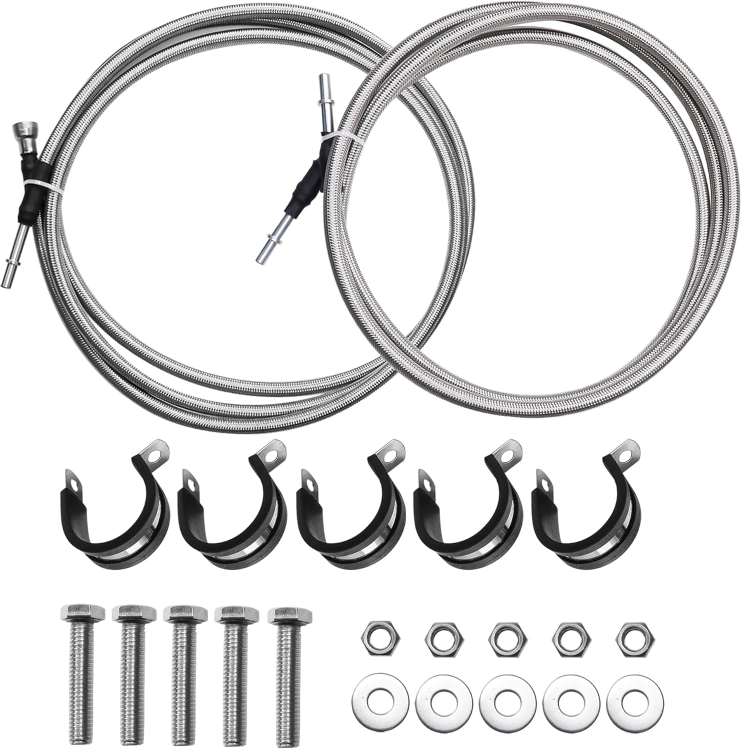 819-816 Fuel Lines Kit Compatible with Chevrolet Silverado 1500 2500 3500 2004-2010 Compatible with GMC Sierra 1500 2500 3500 2004-2010 Flexible Stainless Steel Braided Fuel Line 15946184 15946199