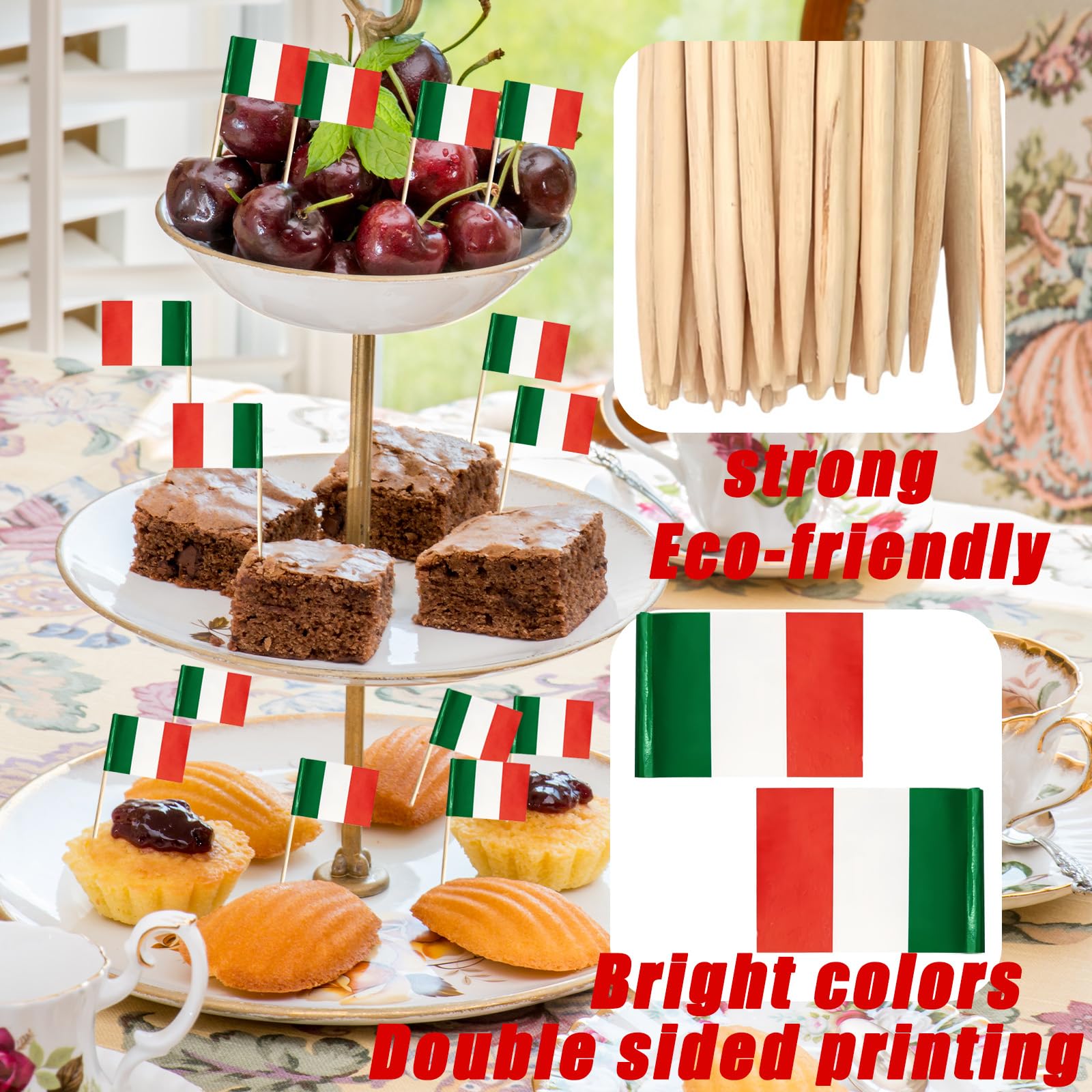 100 bandiere italiane con bandiera italiana stuzzicadenti, piccoli ini
