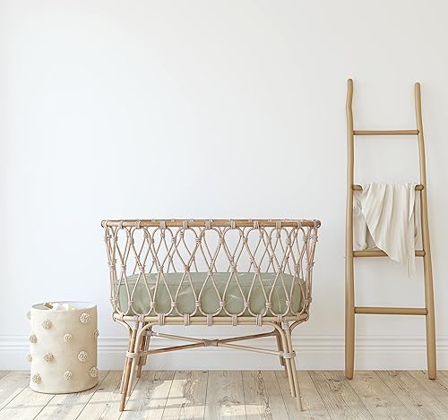 Miniatura 4 de Bear's Little Fish Sábanas de cuna 100% algodón orgánico para bebé, suaves sábanas ajustables para cuna de reloj de arena, rectangular, ovalada,