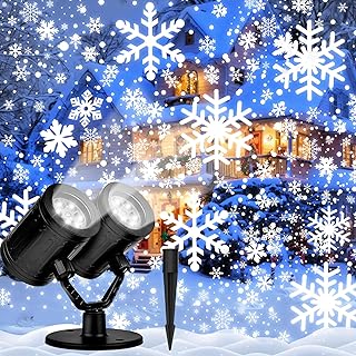 Christmas Projector Lights Outdoor, Dual Head Snowflake P...