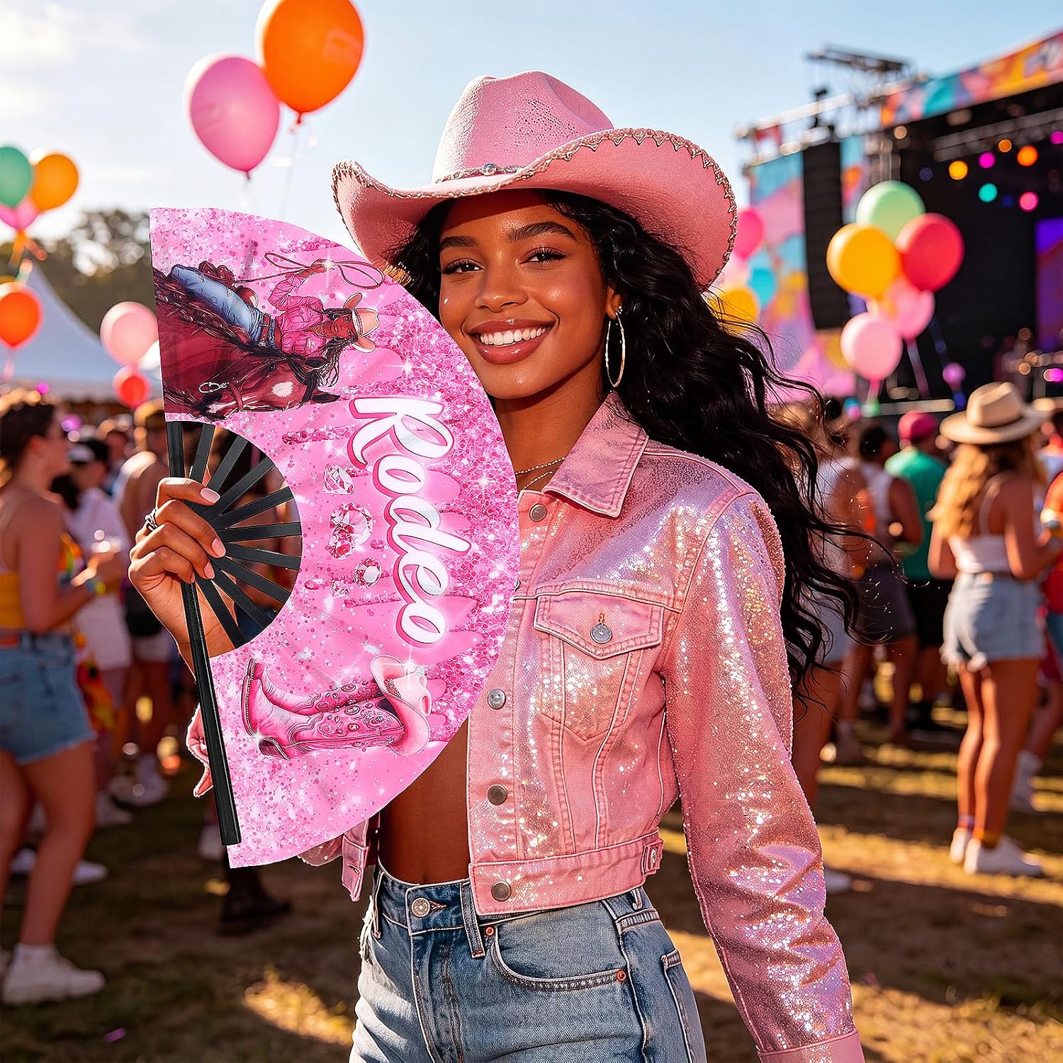 Blulu 13'' Large Clack Fan Clacking Fans for Line Dancing Western Cowgirl Hand Fans Foldable Fan for Cowgirl Women Men