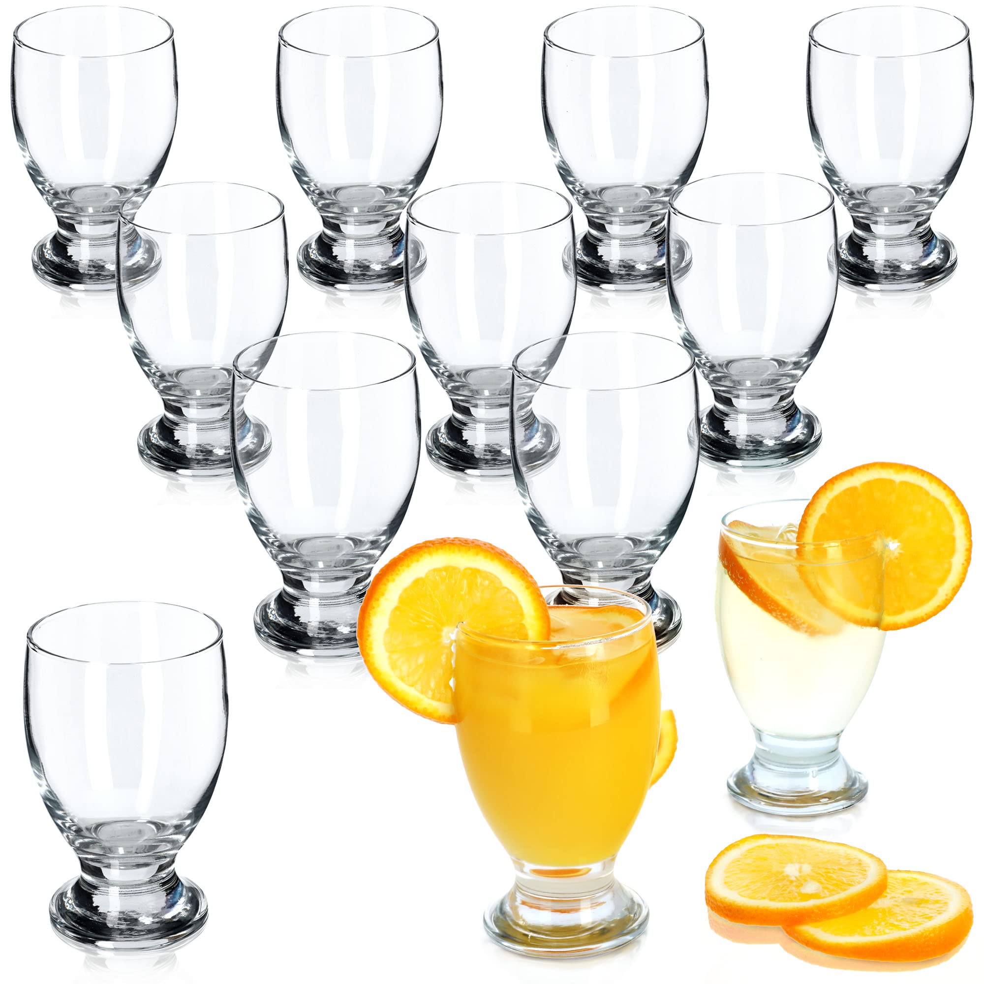 12 Verres à Pied élégants KADAX 250ml - Pour Limonade, Thé Glacé, Jus - Verres Raffinés Pour Table