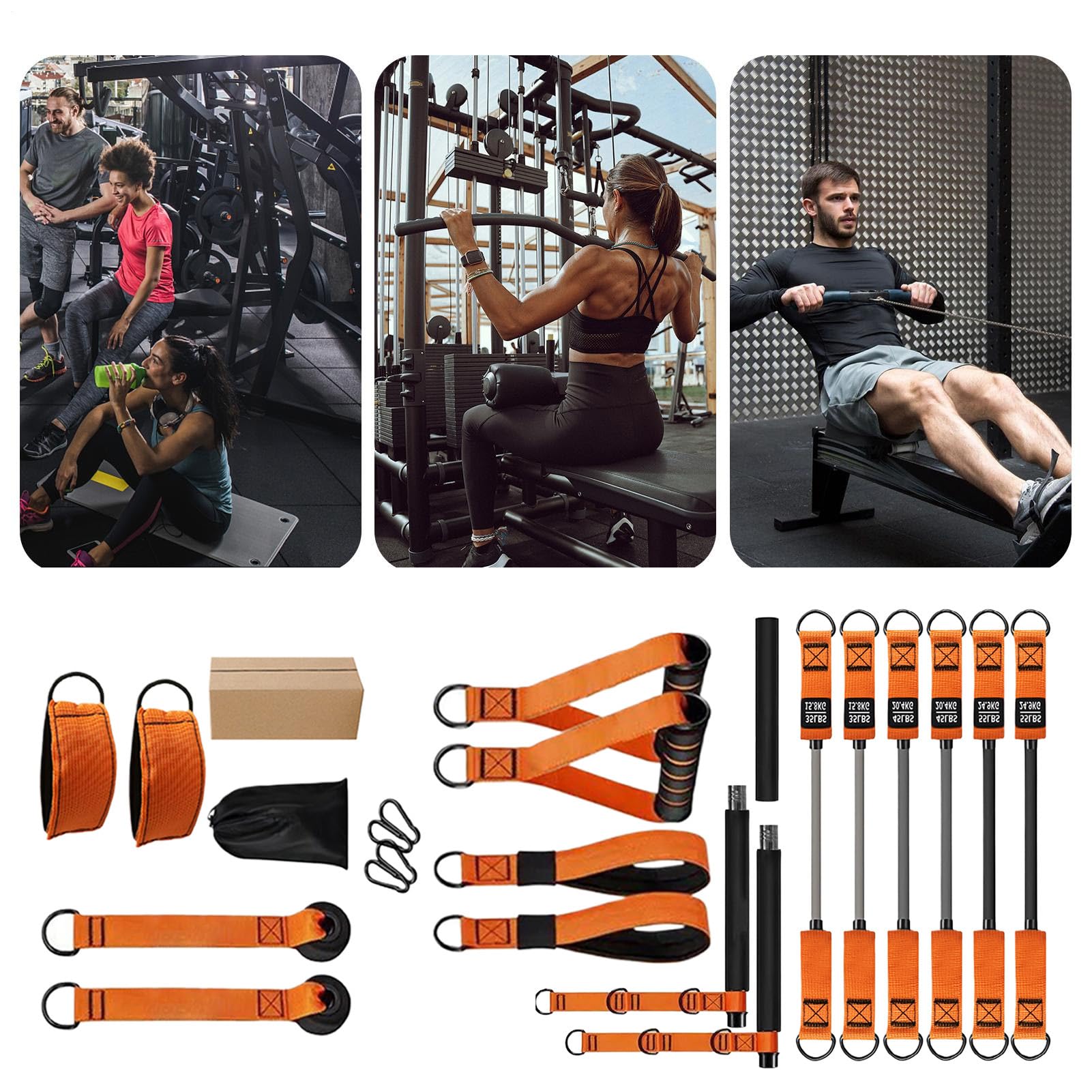 Pilates Bar Kit für Frauen Tragbares Multifunktionales Pilates-System | Muskeltraining Fitnessgerät Muskeltraining Pilates System Frauen Männer Erwachsene Sportler Anfäng