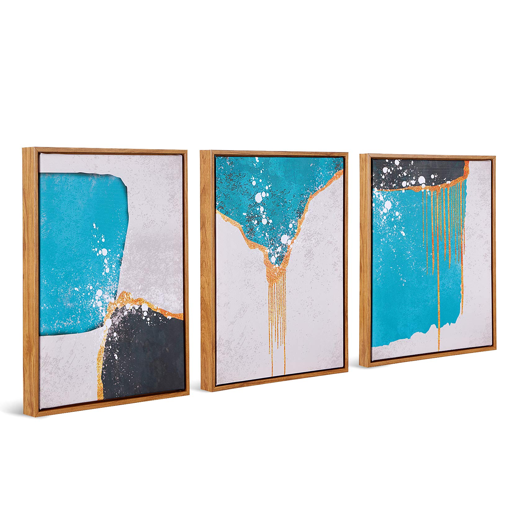 CHMLYXART 3 Piece Set Wall Art Gold Abstract Wall Art Non Weaving Canvas Posters and Prints Painting Minimalist Nordic Decoration Pictures Modern Home Decoration(16"x24")