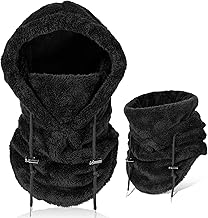 Winter Warm Fleece Balaclava Men Women Ski Mask Hat Multifunctional Windproof Thermal Fleece Hat with Neck Warmer for Outdoor Sports Cycling Hiking Running