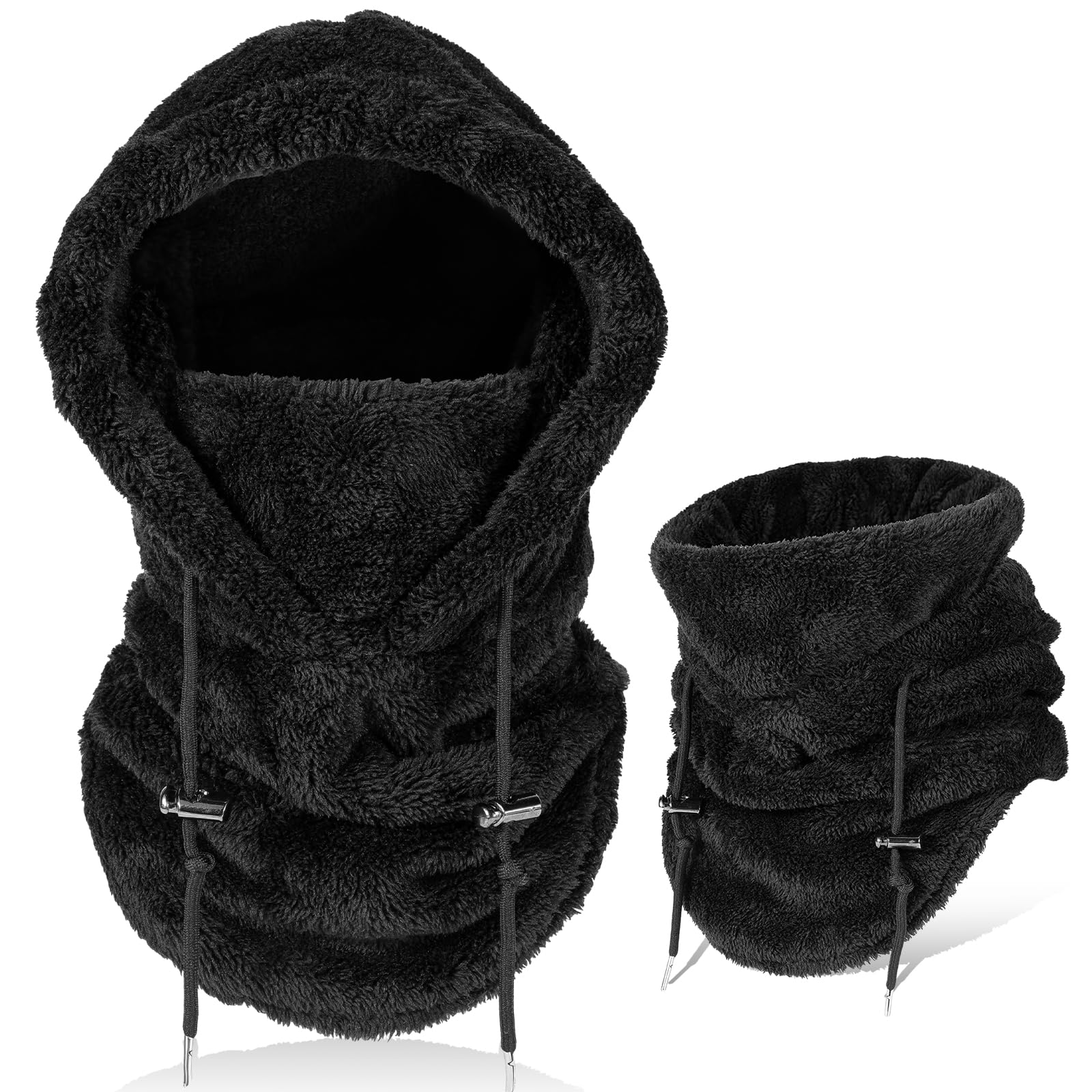 Unisex Winter Thermal Fleece Balaclava, Windproof Ski Mask Face Cover, Multifunctional Winter Fleece Hat Hood with Neck Warmer Snood for Men Women, Outdoor Sports Running Skiing Cycling Hiking