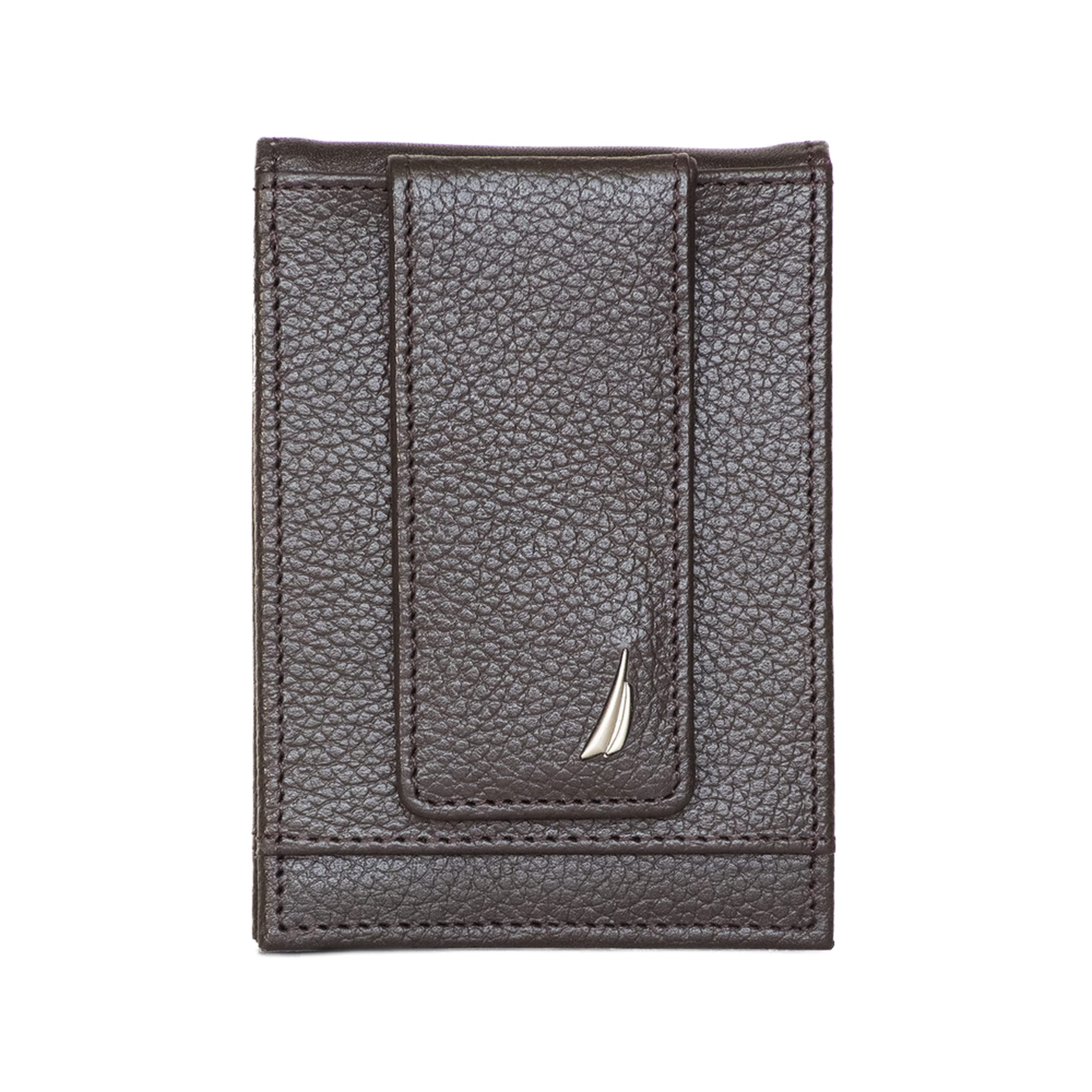 Nautica Classic J-Class Leather Bifold Wallet, Brown, Taglia unica