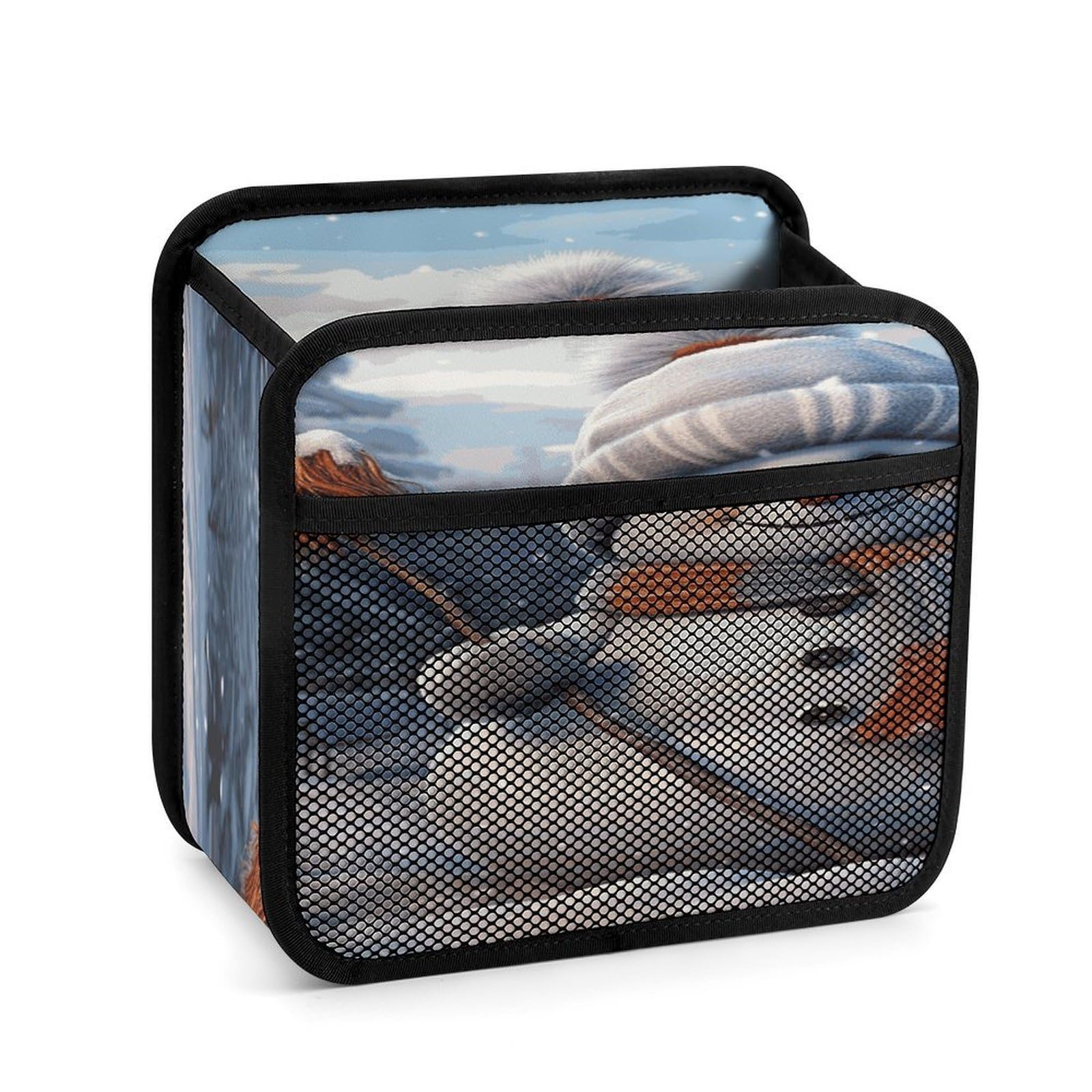 Btcowzrv Style Hardworking Snowman Car Seat Back Organizer, Pu Leather Hanging Backseat Car Organizer With Elastic Mesh Pocket, Storage Bag For Most Vehicles
