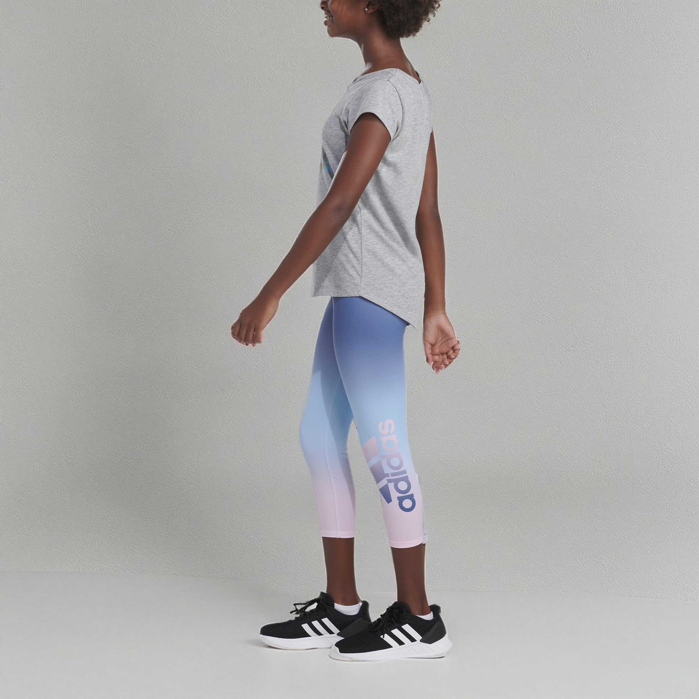 adidas Girls' AEROREADY 7/8 Ombre Tight, Crew Blue, Large (14)