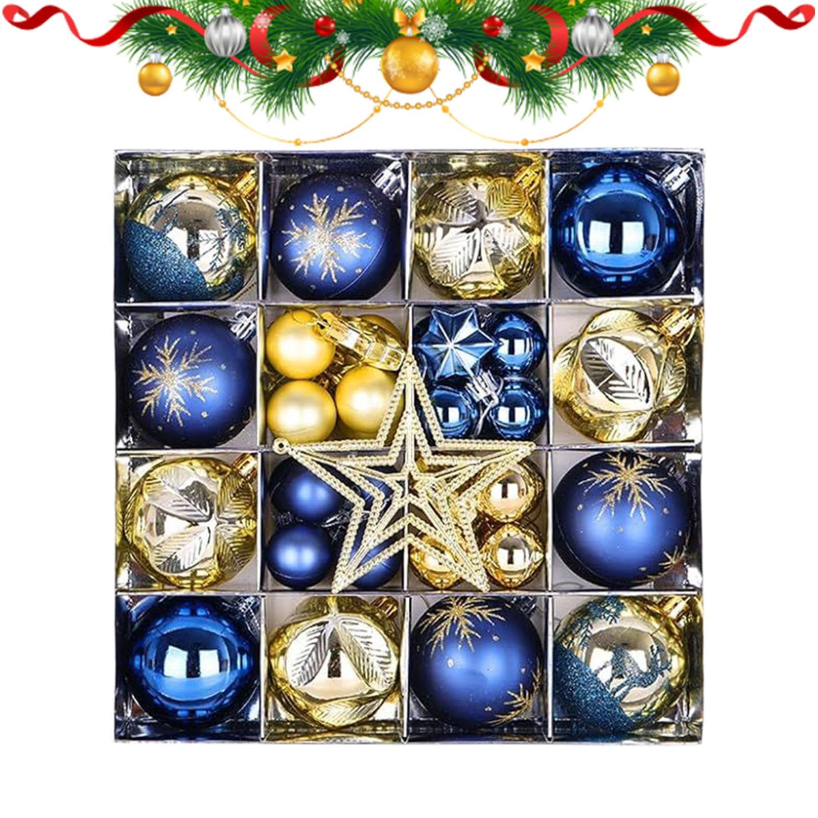 Boules de Noël peintes de 6 cm avec crochet pour la décoration d'un arbre intérieur