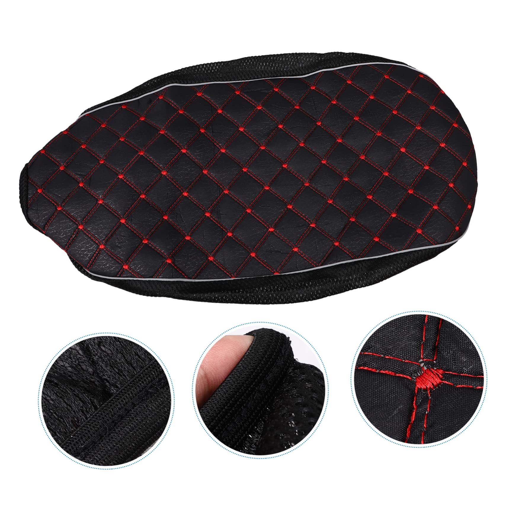 SOLUSTRE 3pièces Housse De Siège De Respirante Et Anti-UV Ajustable pour Selle De Motocyclette Coussin De Confort Antidérapant Compatible Plupart des Véhicules Électriques Et