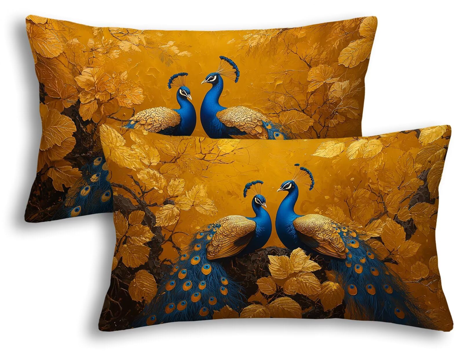 Taie d'oreiller jaune 50x80 en velours pour sublimer votre canapé de salon