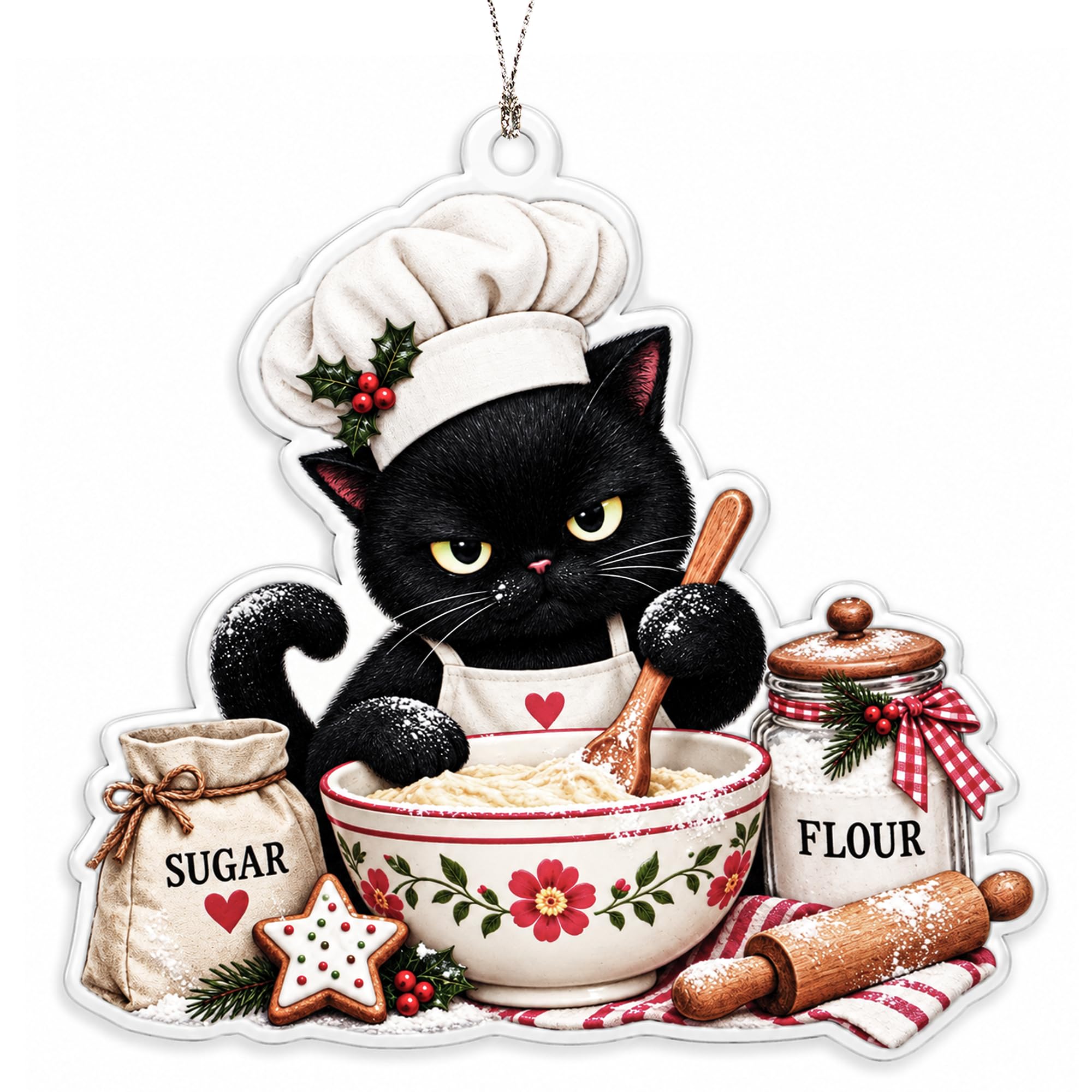 Sewing Christmas Ornament - Cat & Sewing Machine -11 Sewing Christmas Ornament - Cat & Sewing Machine -11