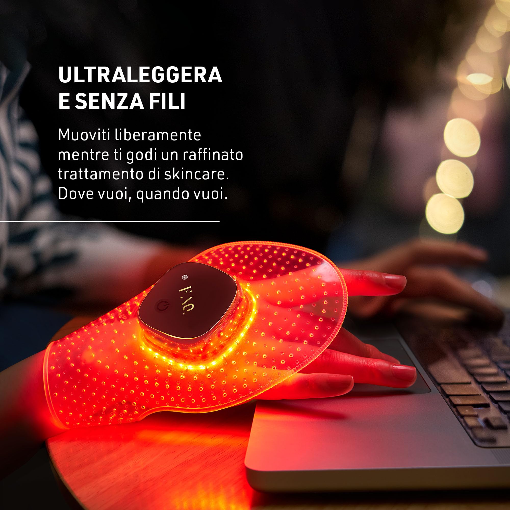 FAQ 221 Maschera mani anti-age LED NIR - Silicone Flexi-Fit per rughe
