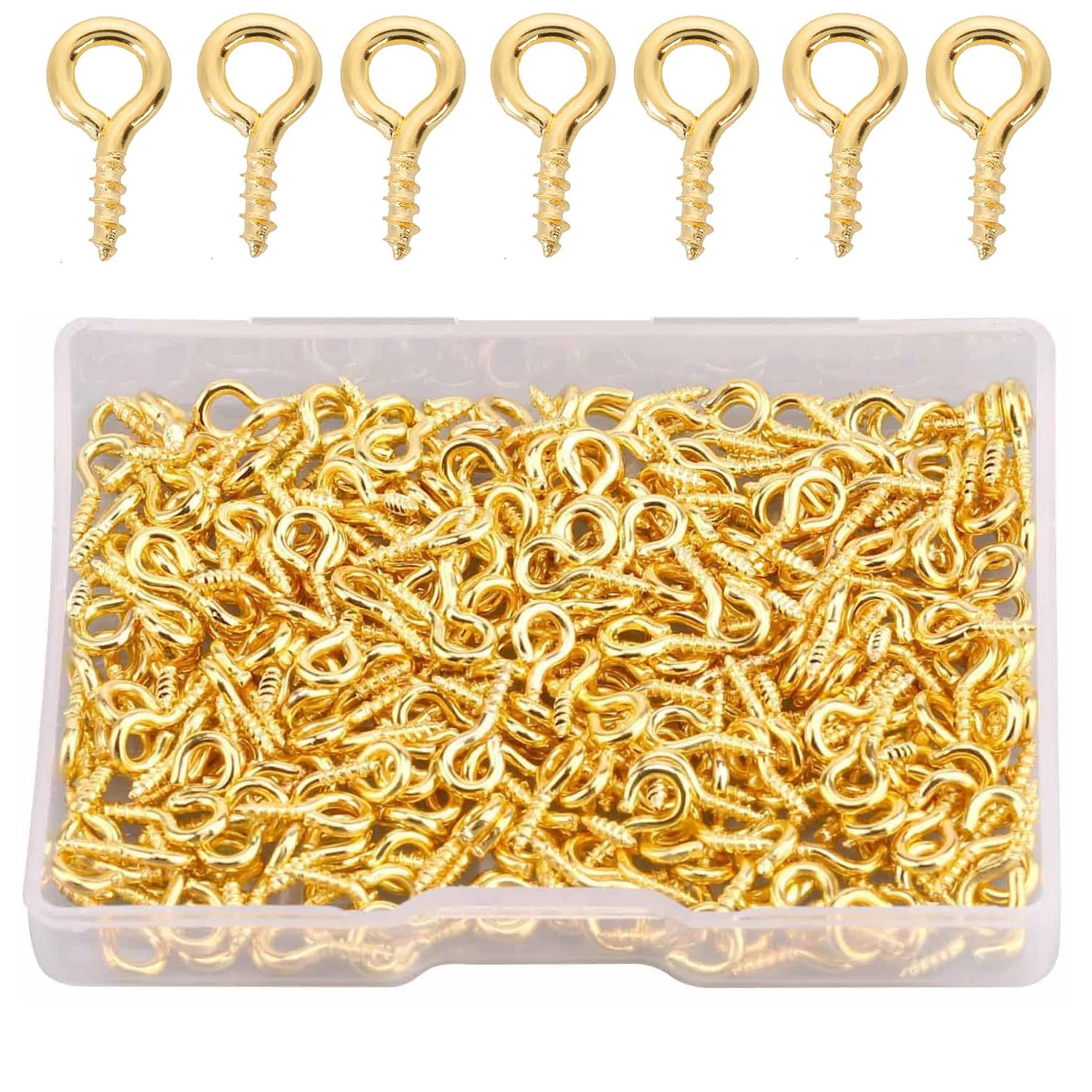 400 pezzi piccoli ganci per viti, Mini Perni Filettati Occhielli a Vite Acciaio Inossidabile Occhi a vite piccoli Viti Filettati per La Resina, Gioielli, Perlina e Plastica (oro)