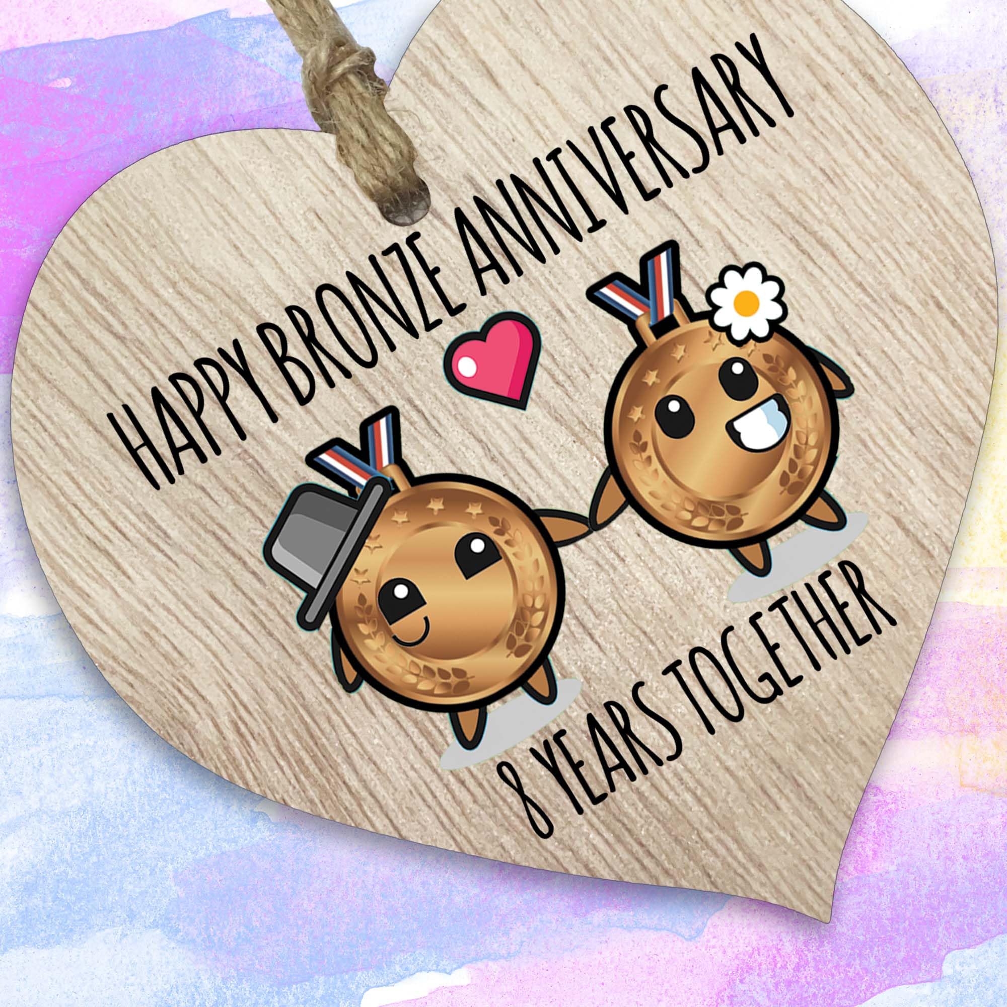 8th Wedding Anniversary Plaque Gift for Husband Wife - 8 Years