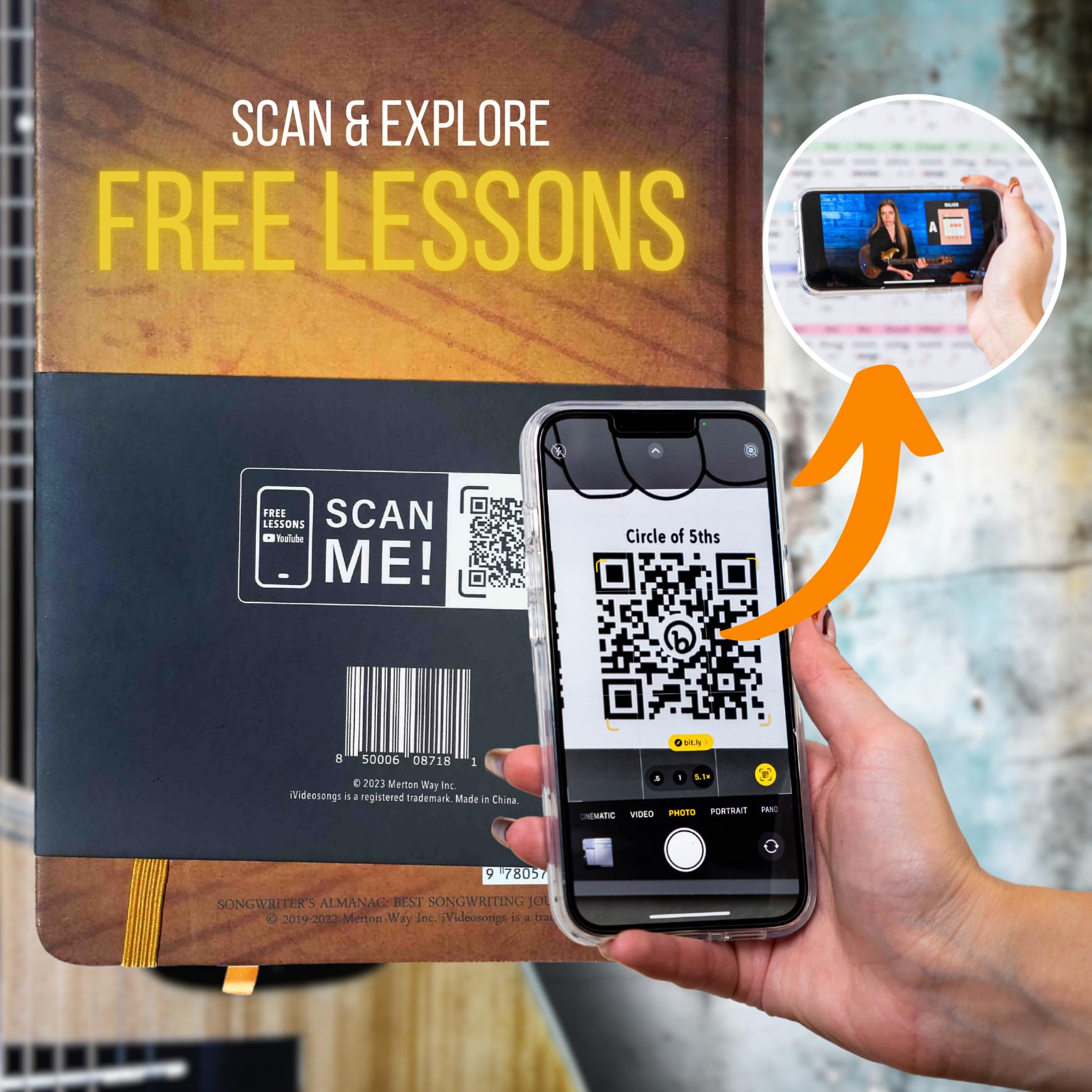 IVIDEOSONGS Songwriter's Almanac and Notebook 2-Book Gift Set * Lyrics Notebook and Songwriting Journals * Hardcover & Softcover Blank Sheet Music Staff Paper * 150 Free Lessons - Image 6