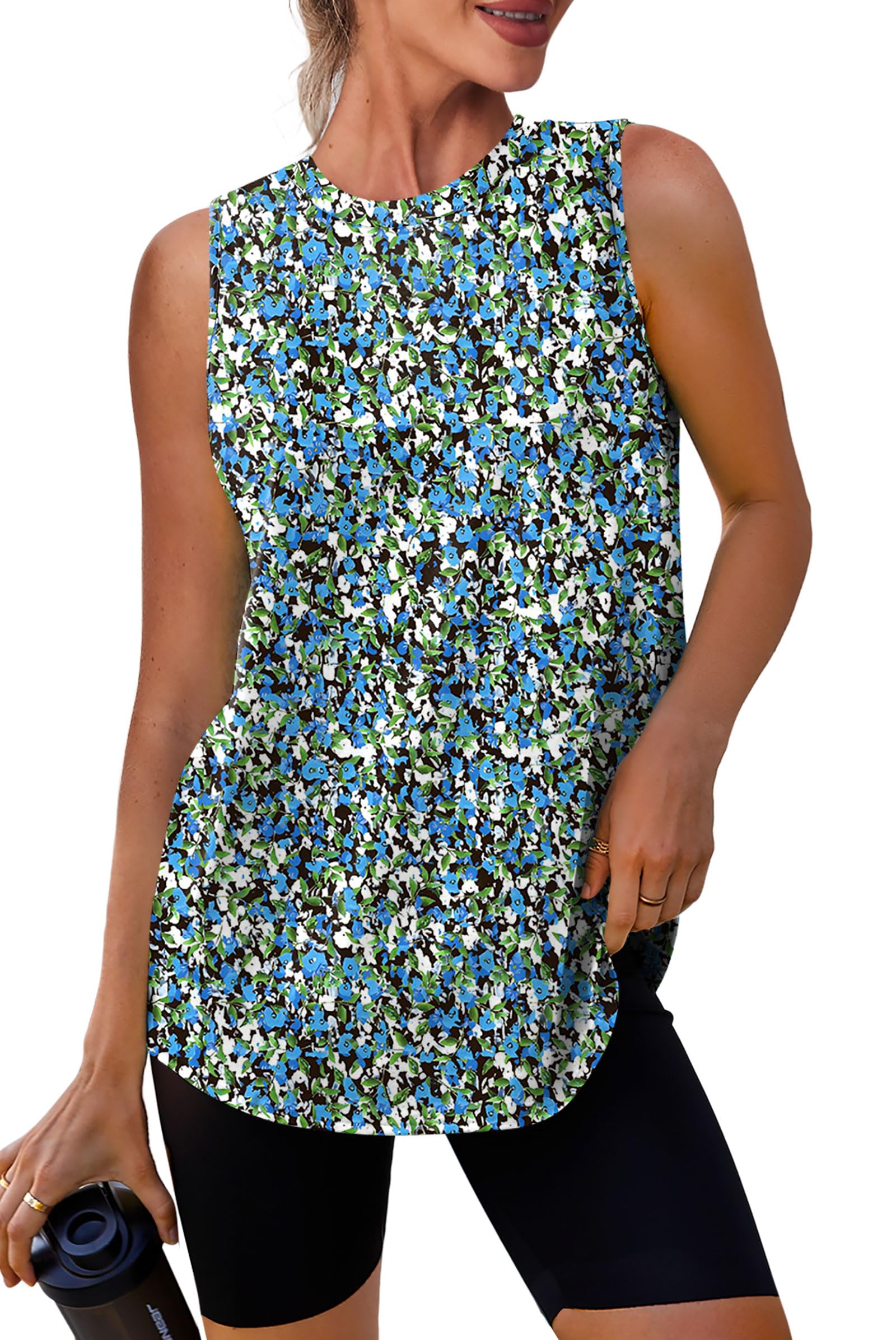 Womens Workout Tank Tops Lightweight Sleeveless Shirts for Women Loose Fit Tops for Athletic Running Tennis Yoga