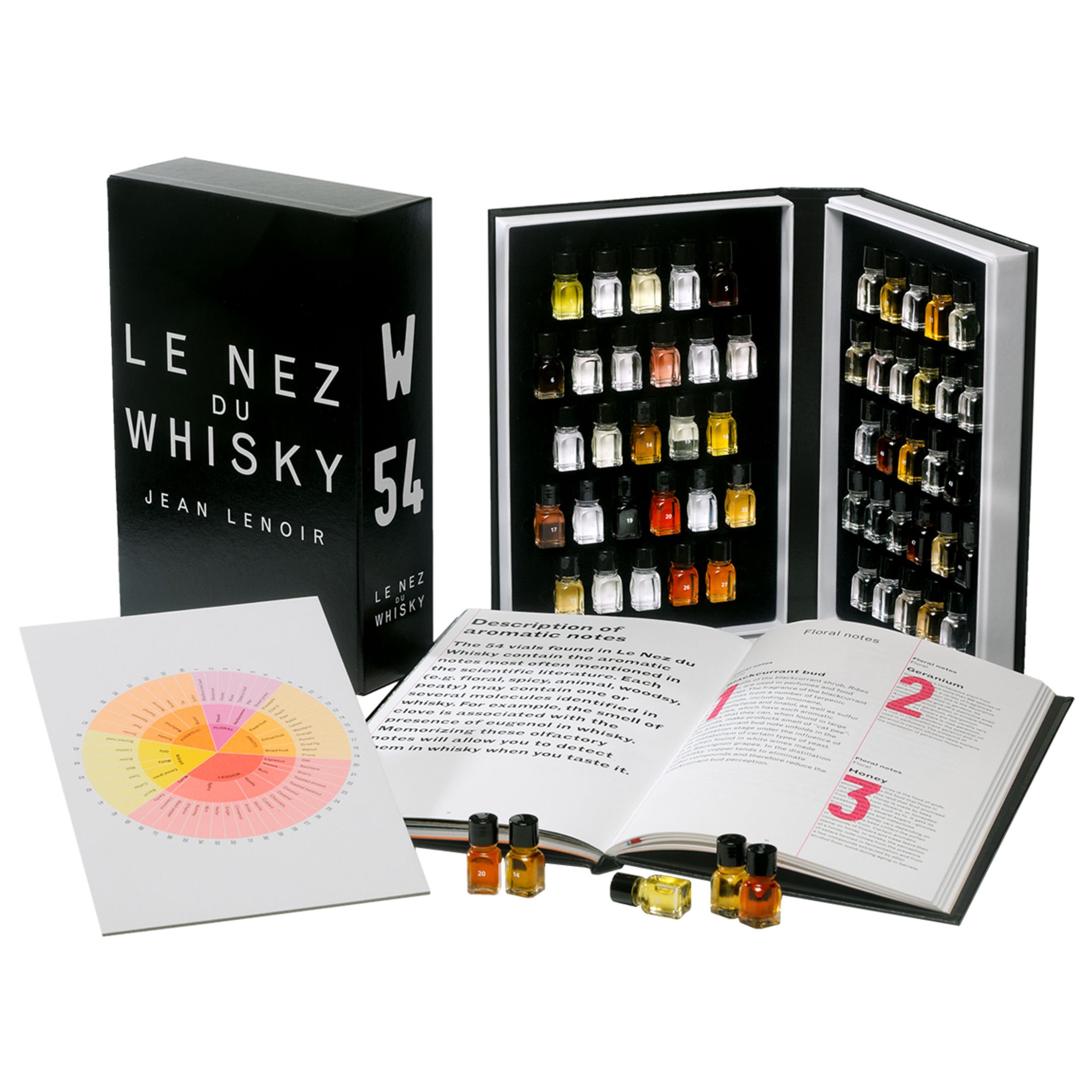 Le Nez du Whisky - Set 54 Aromi del WHISKY - EDIZIONE INGLESE - Kit Master Essenze Distillati - Confezione Allena Olfatto - Jean Lenoir -