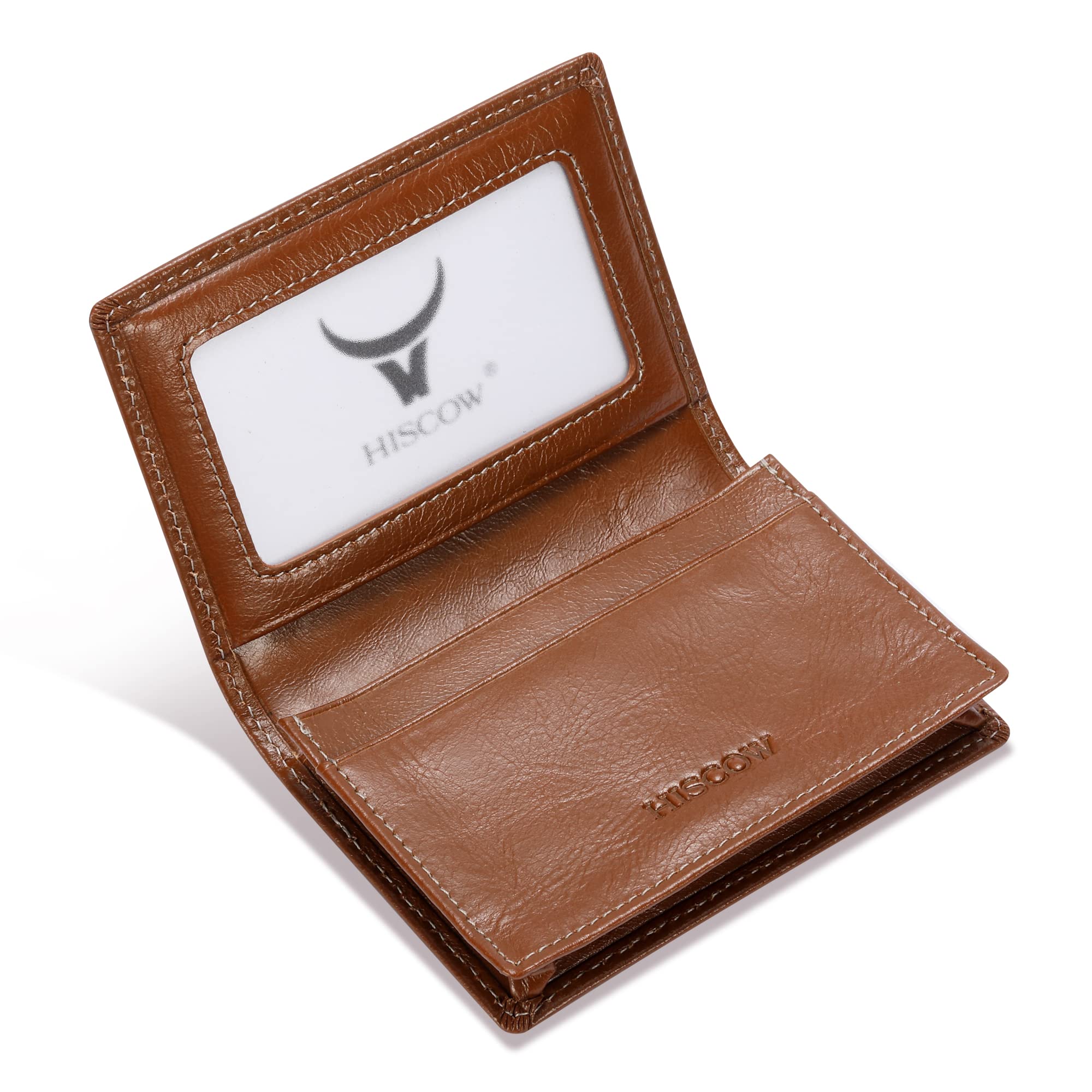 Leather Business Card Case Holder for Men & Women, Italian Calfskin