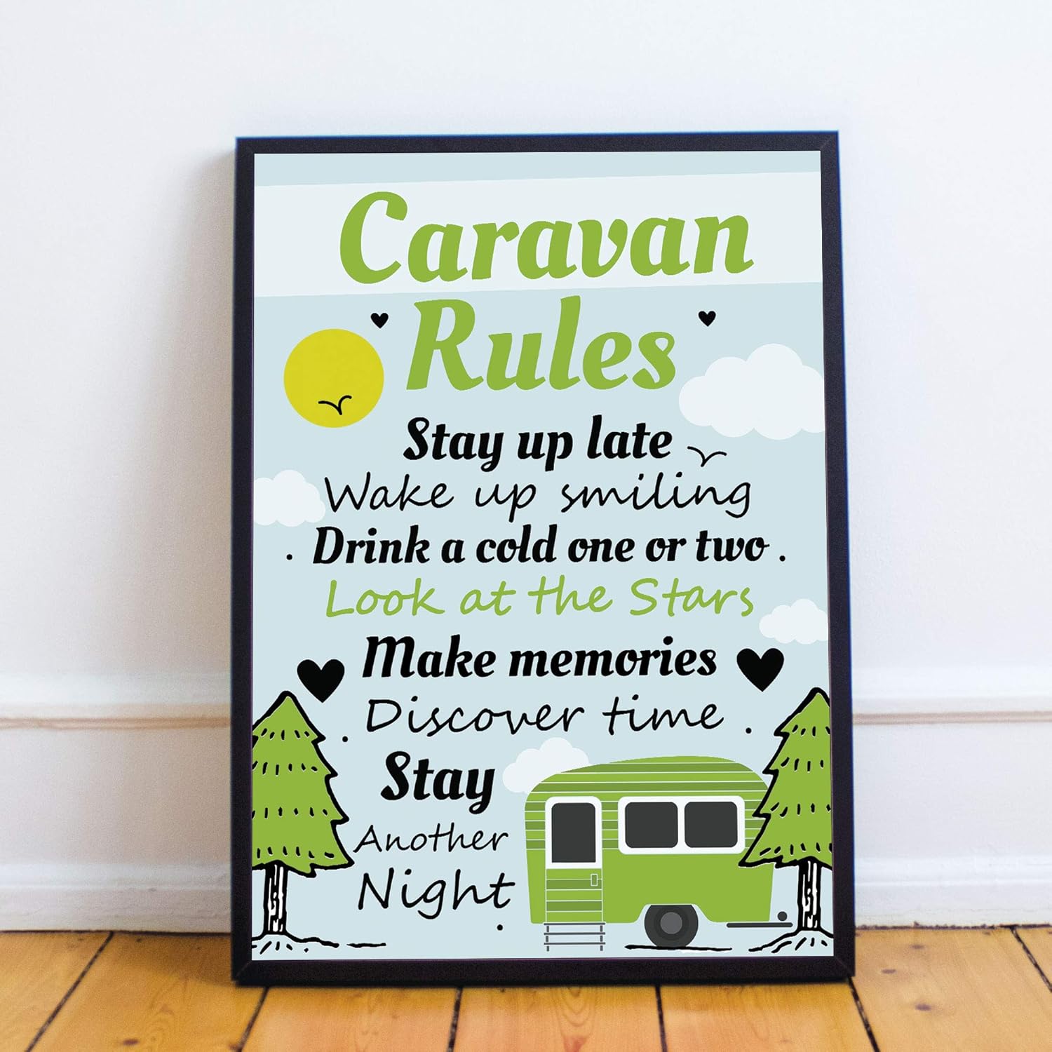 RED OCEAN FRAMED Caravan Rules Print Caravan Accessories Caravan Gift