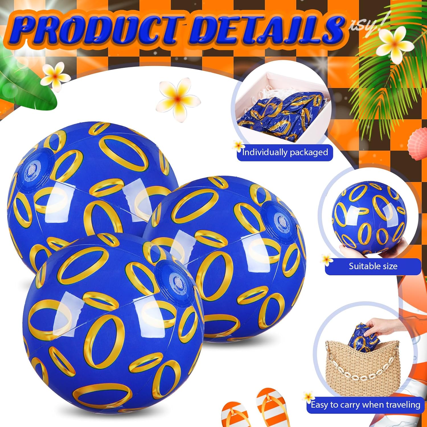 Leyndo 12 Pack Golden Rings Themed Beach Ball for Kids 7.87" Bulk for Summer Pool and Beach Game Gifts and Birthday Party Supplies and End of The Year Class Party Decoration Favors