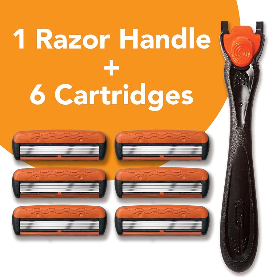 BIC Comfort 3 Refillable Three-Blade Razor for Men, Sensitive Skin Razor For a Comfortable Shave, 1 Handle and 6 Cartridges, 7 Piece Razor Set - image 3