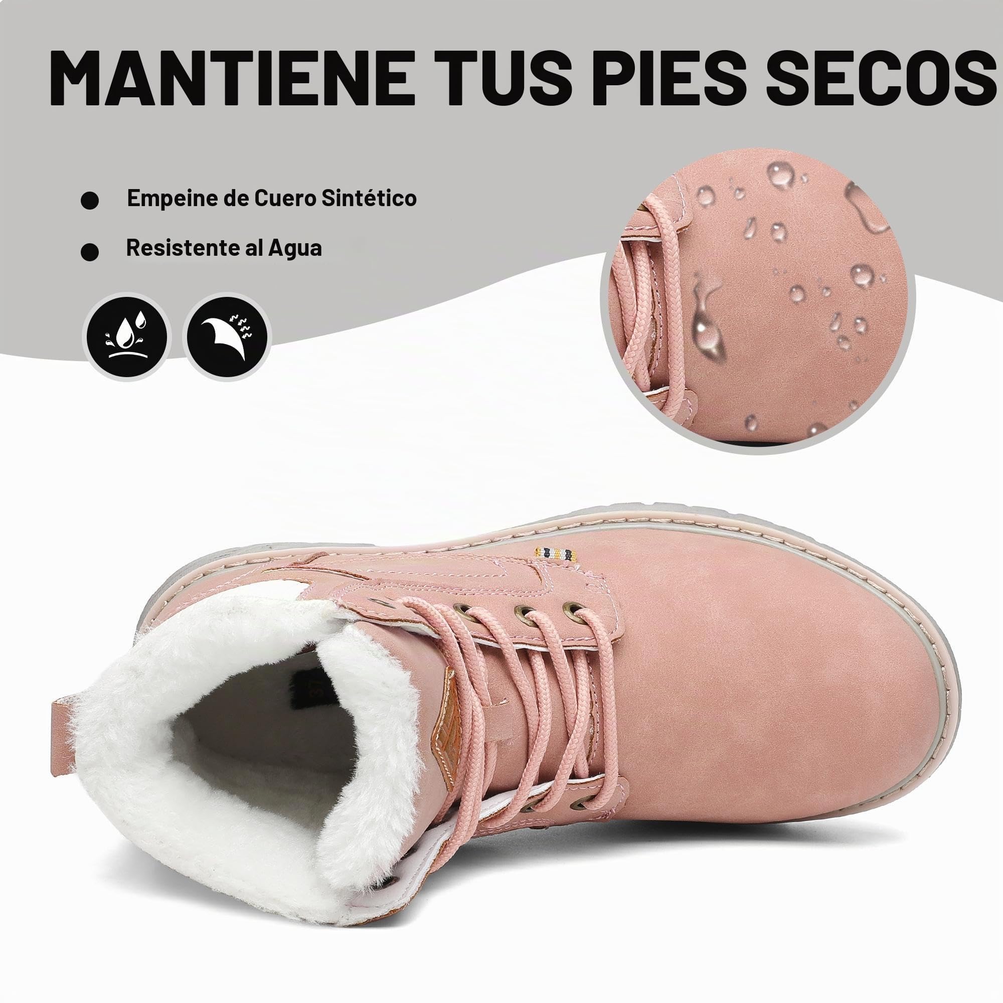 Mishansha Botas de Nieve Hombre Mujer Invierno Rosa Gr.37