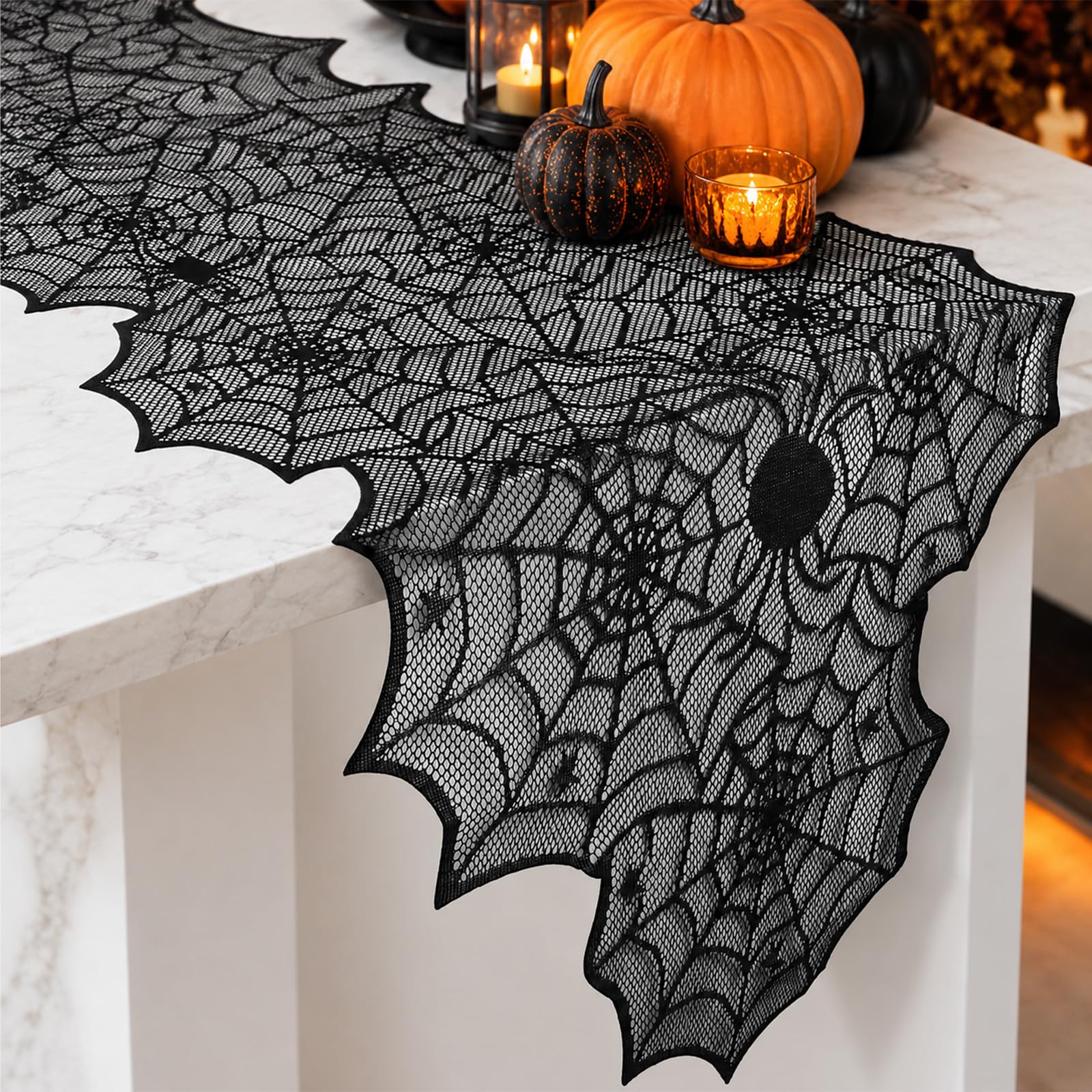 Halloween Spider Table Runner Haunted House Decorative Holiday Runner