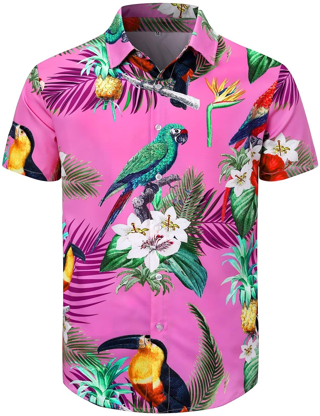 Men's Hawaiian Shirt Button Down Summer Short Sleeve Shirt
