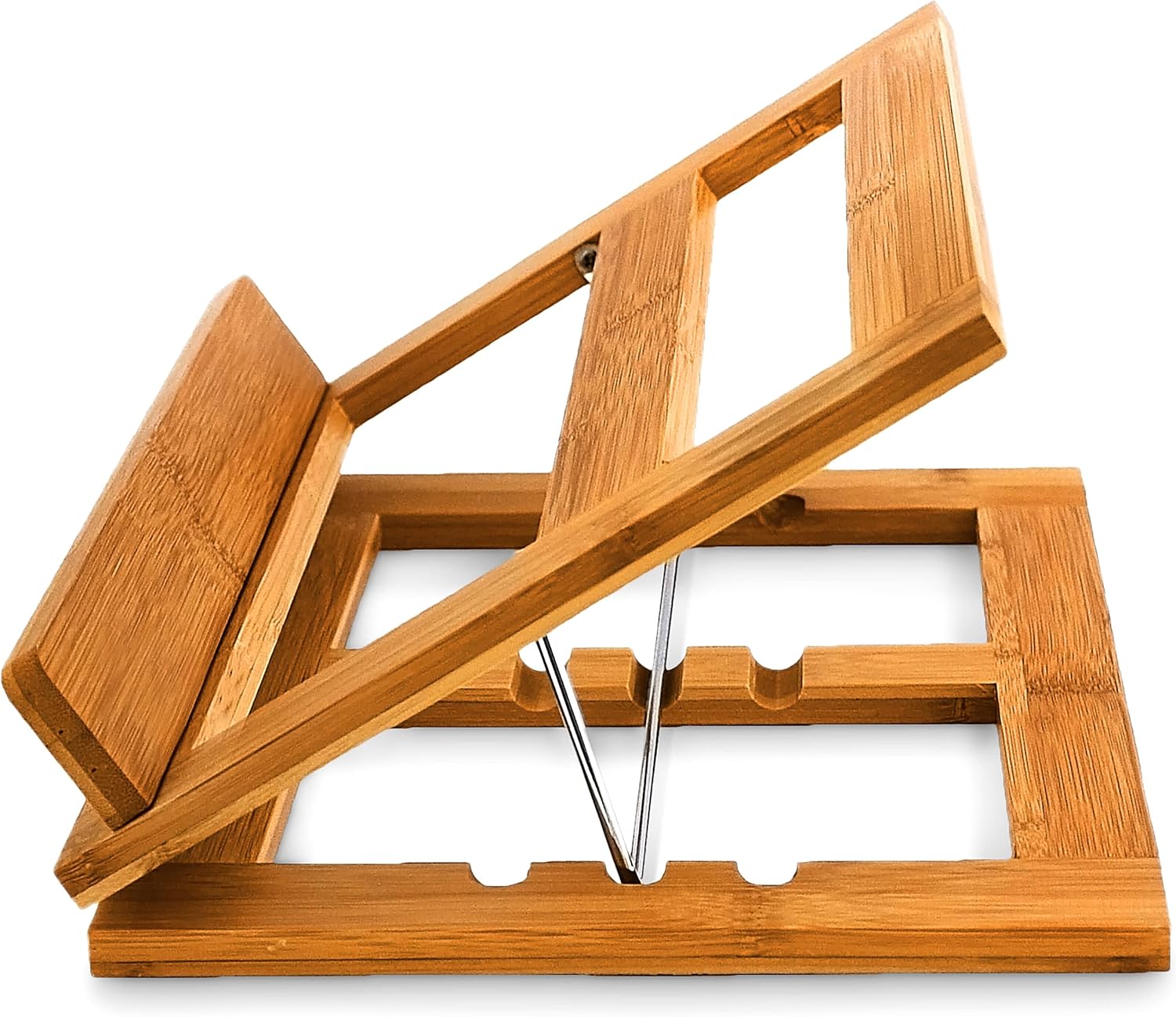 Bamboo Cookbook Stand/Holder Adjustable Angle, Wood