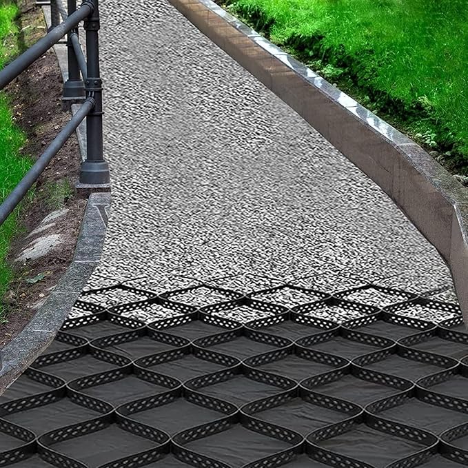 Ground Grid Soil Pea Gravel Ground Grid 2" Depth Geo Grid