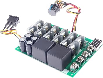 DC 12V 24V 36V 48V 10V-55V 60A 3000W PWM Motor Speed Controller Digital Display Brush DC Motor Controller With Forward Stop Reverse Switch Digital Speed Scale 0-100%