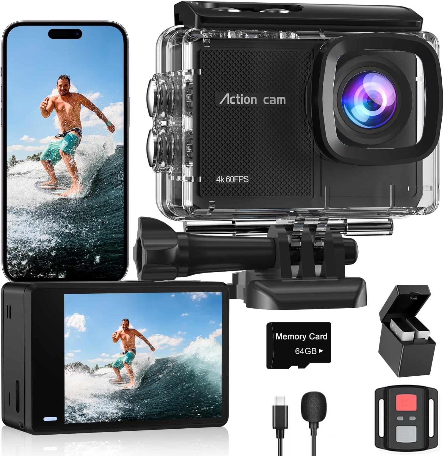 Amazon.com : icefox Action Camera 4K 60FPS 20MP,131FT Underwater with ...