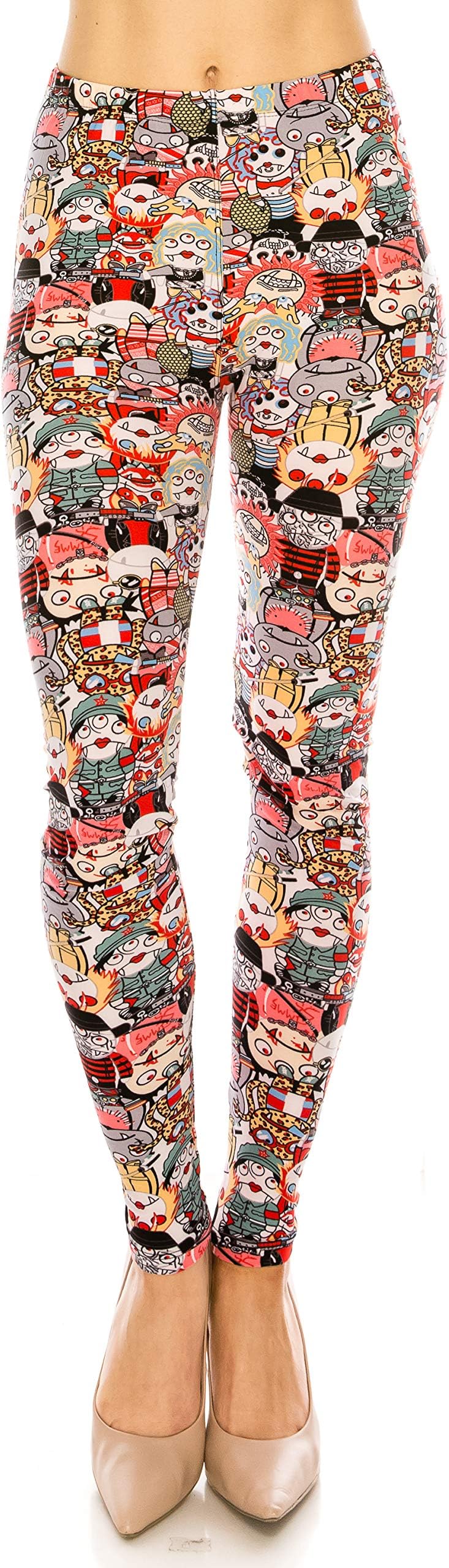 Women's Printed Fashion Leggings Ultra Soft Solid & Patterned - Regular/Plus Sizes