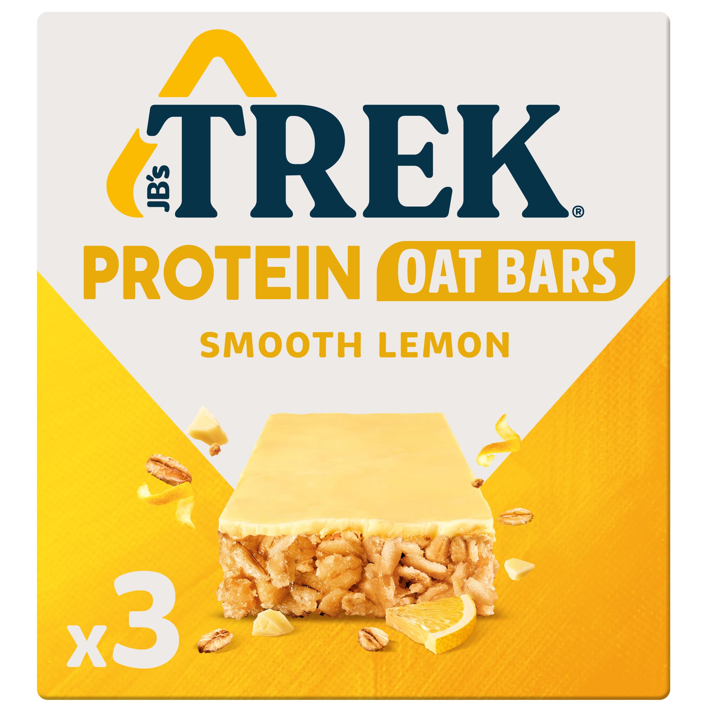 TREK Protein Oat bar - Smooth Lemon - Plant-based power - Gluten Free - 50g x 3 bars