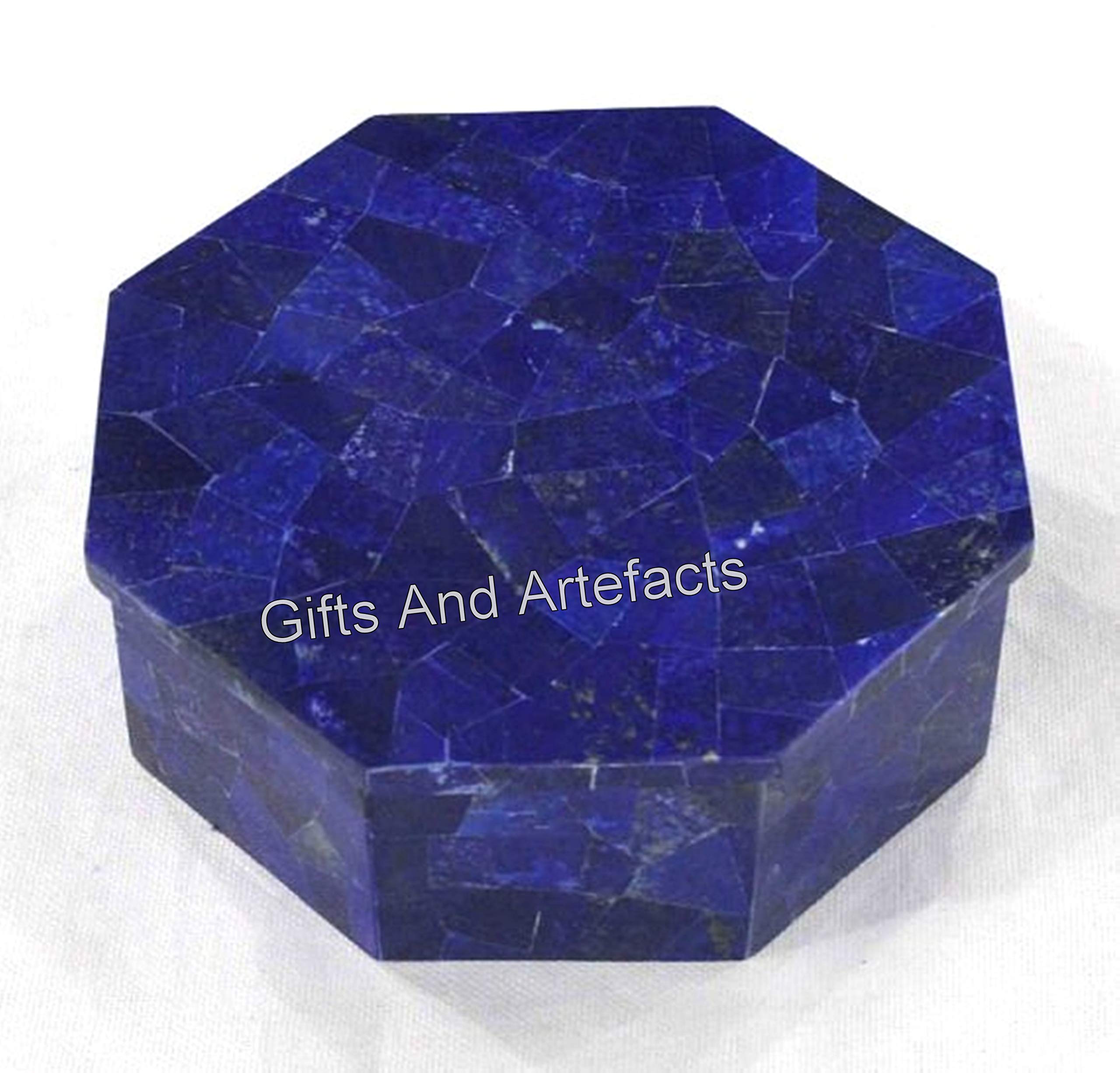 Boîte à bijoux en marbre lapis lazuli coffret rangement minéral