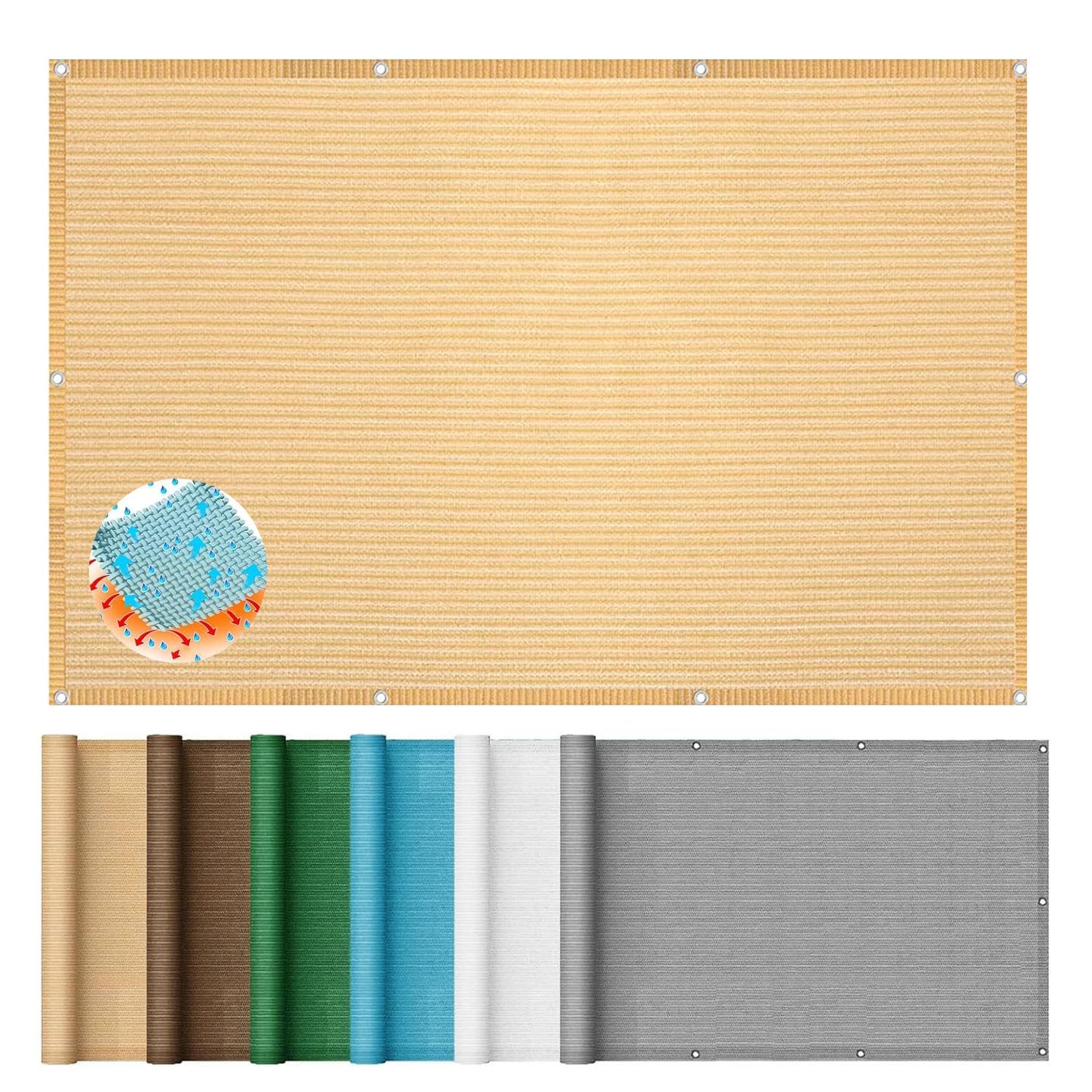Filet coupe-vent avec œillets 50x100 cm en polyéthylène haute densité crème pour balcon