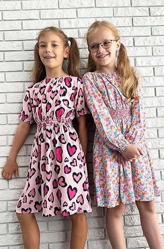 Miniatura 5 de Vestido floral con cintura fruncida para niñas, ropa de juego para la iglesia, vacaciones, vestido midi suave con bolsillos