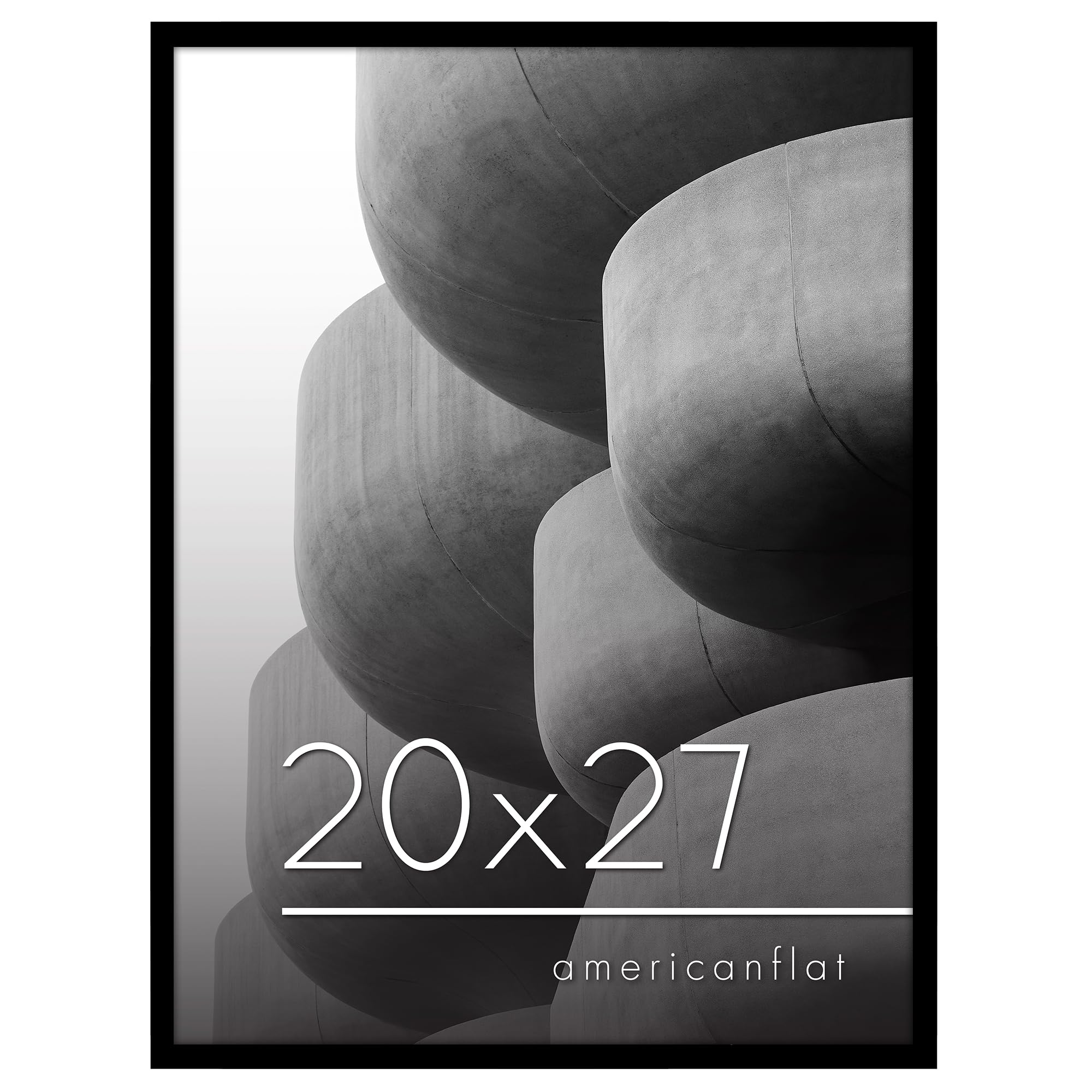 Americanflat 20x27 Picture Frame in Black - Use as a Puzzle Frame with Polished Plexiglass - Hanging Hardware Included for Horizontal and Vertical Display Format for Wall
