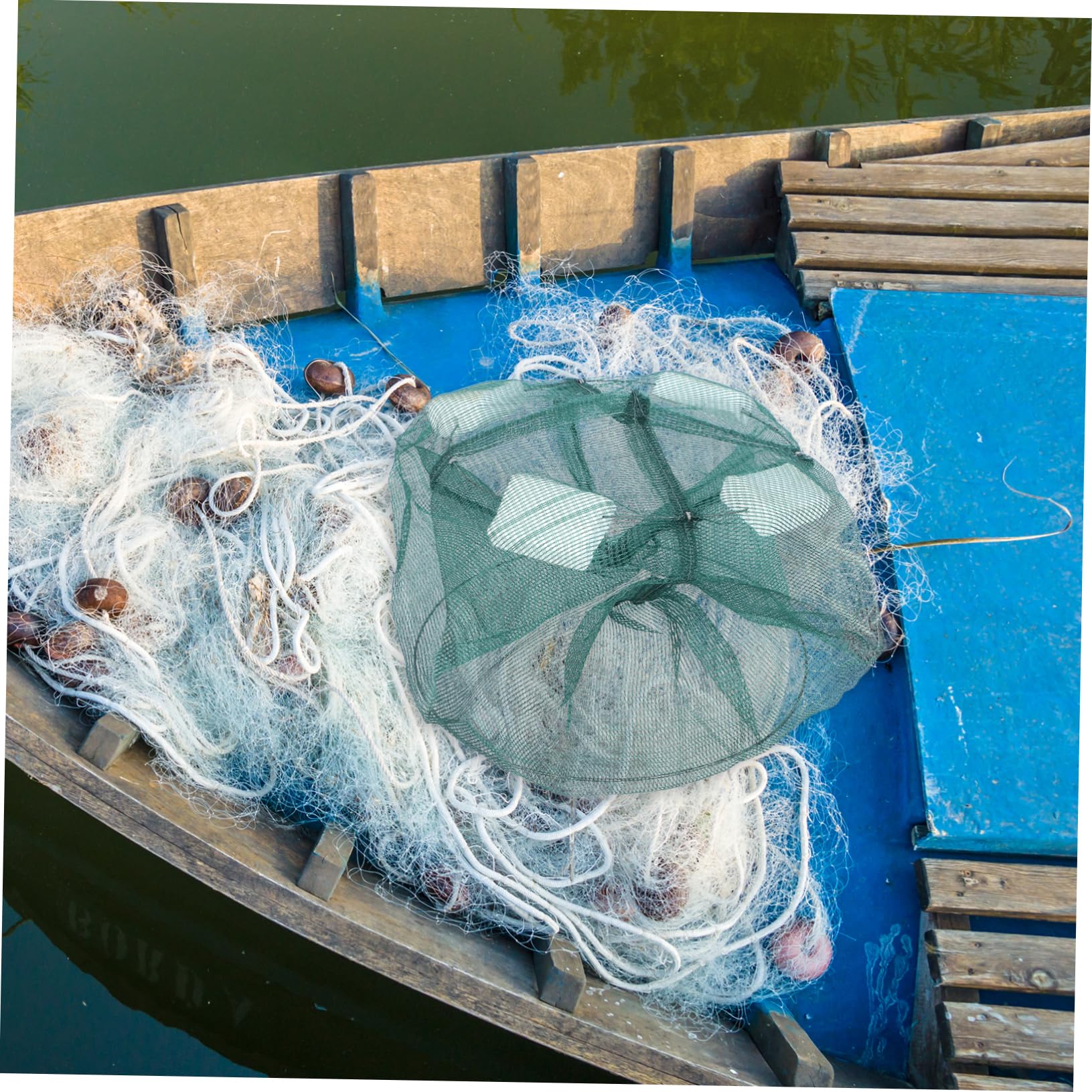 WOONEKY Nylon Stainless Steel EEL Cage Foldable Fishing Trap Crawfish Net Portable EEL Loach Trap